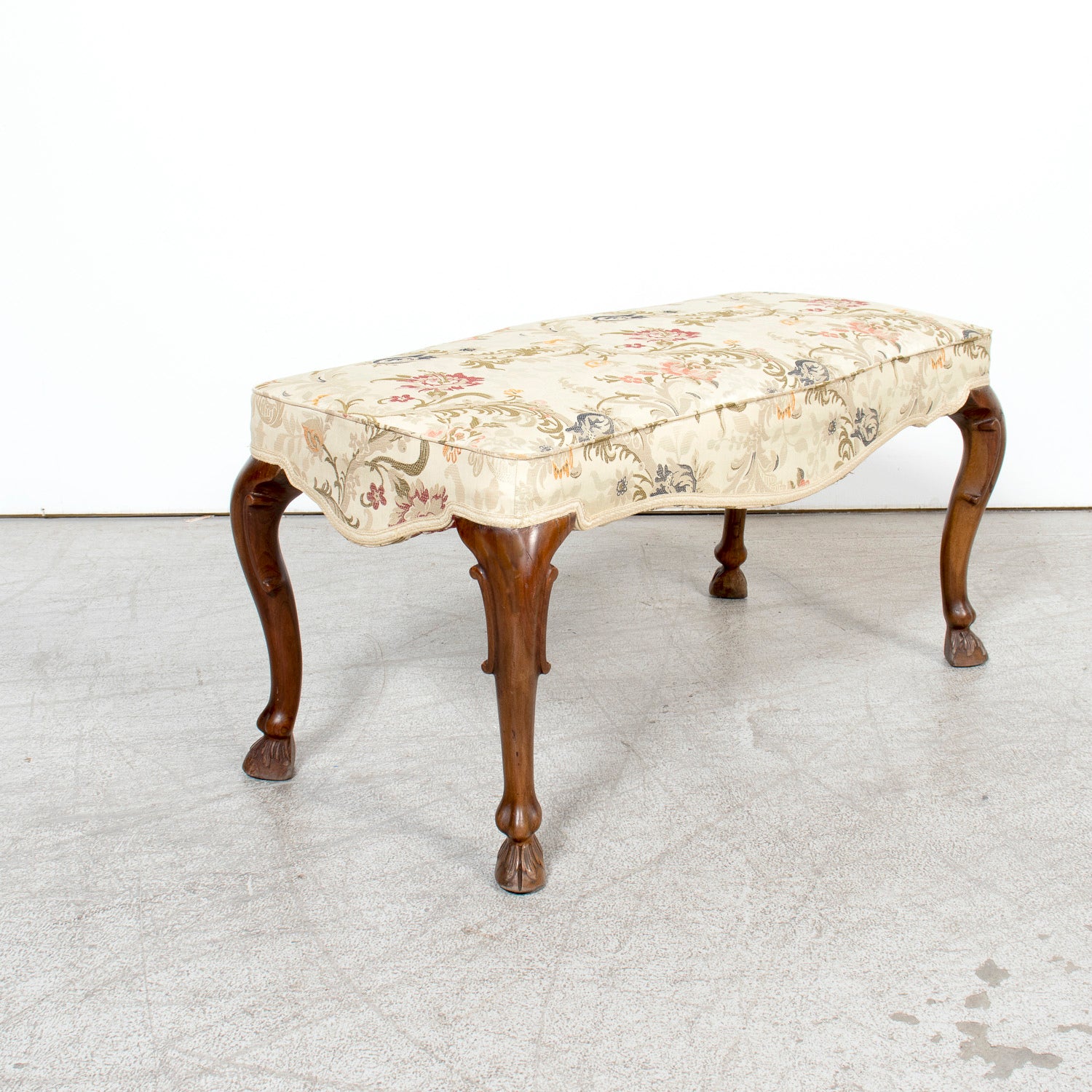 Mid-18th Century French Louis XV Period Carved Walnut Lyonnais Bench