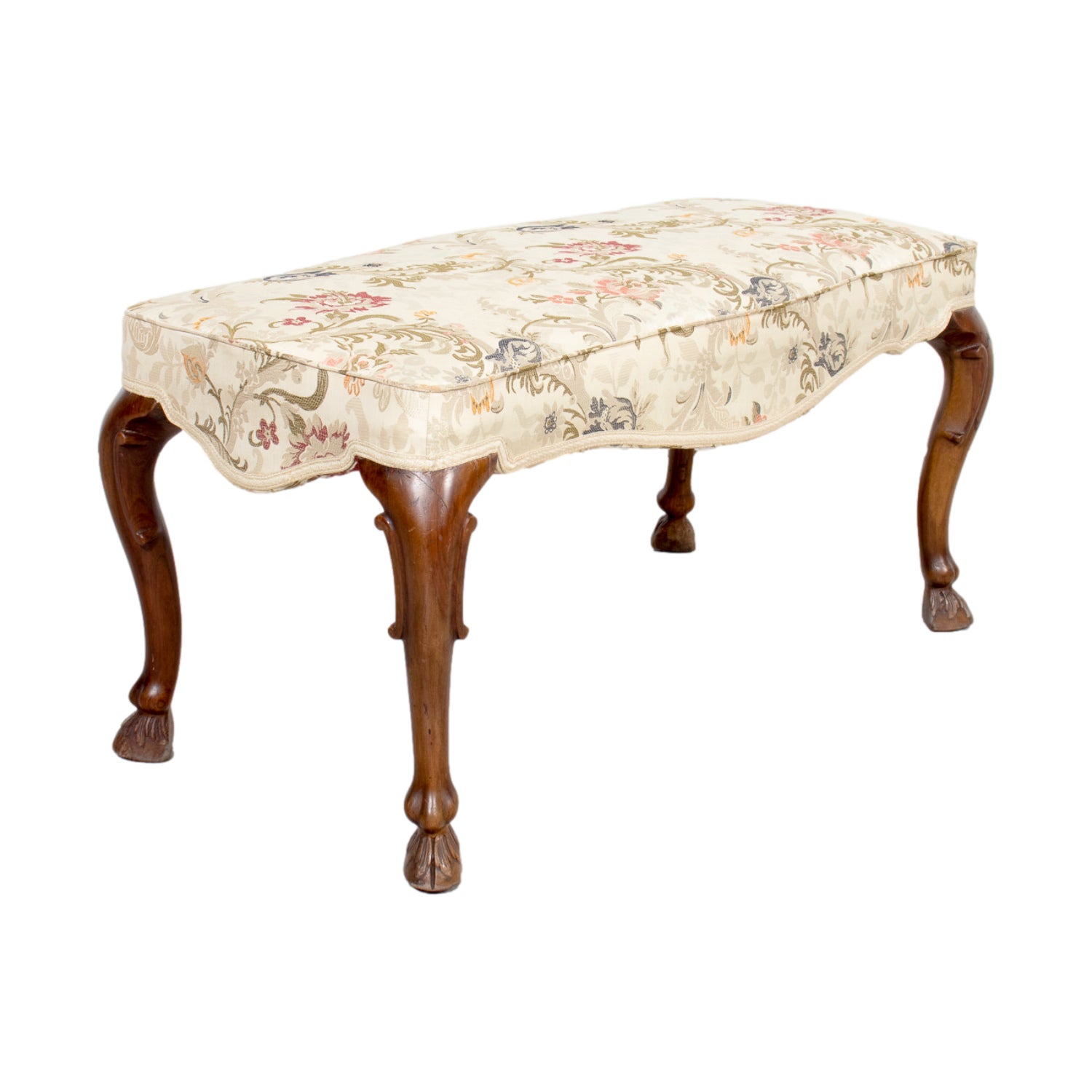 Mid-18th Century French Louis XV Period Carved Walnut Lyonnais Bench