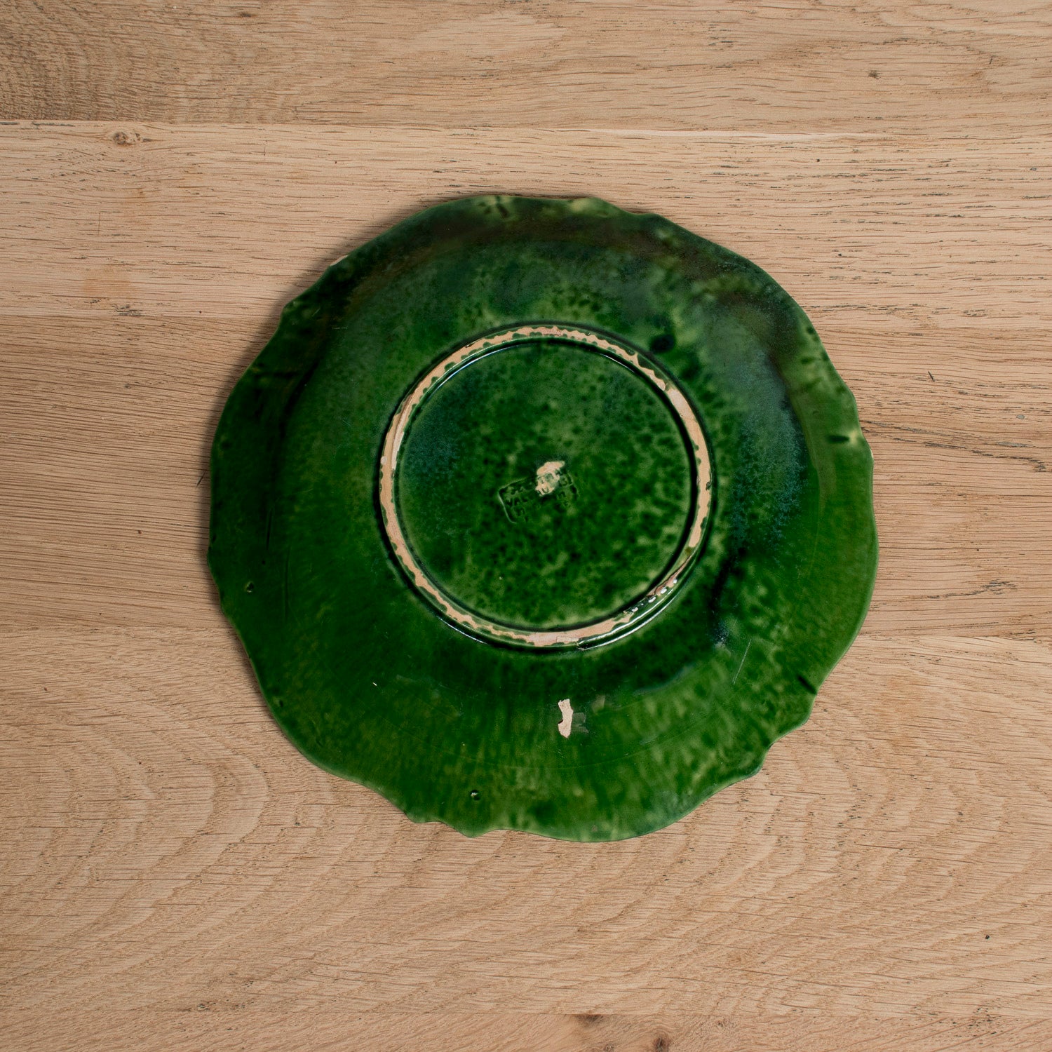 Vintage French Dieulefit Green Glazed Bowl Set – 3 Small Bowls and Serving Bowl