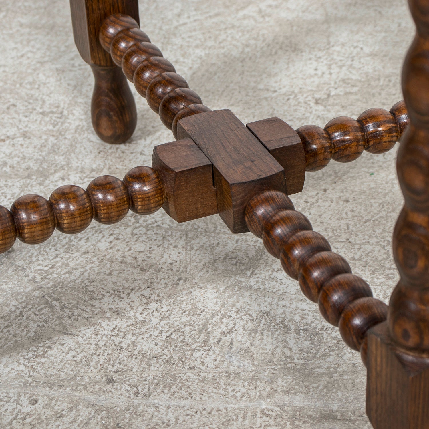 Pair of French Louis XIII Style Round Bobbin Leg Side Tables