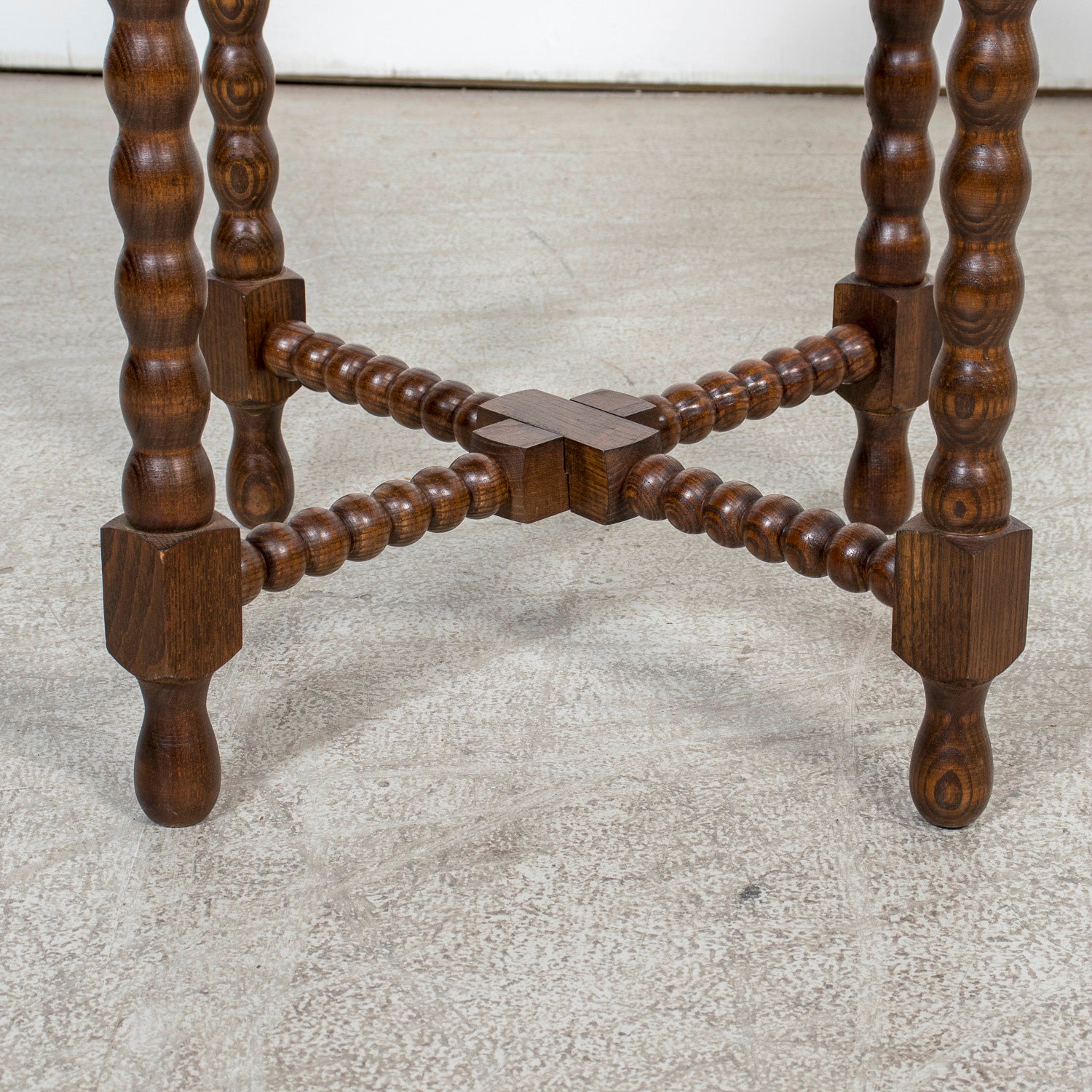 Pair of French Louis XIII Style Round Bobbin Leg Side Tables