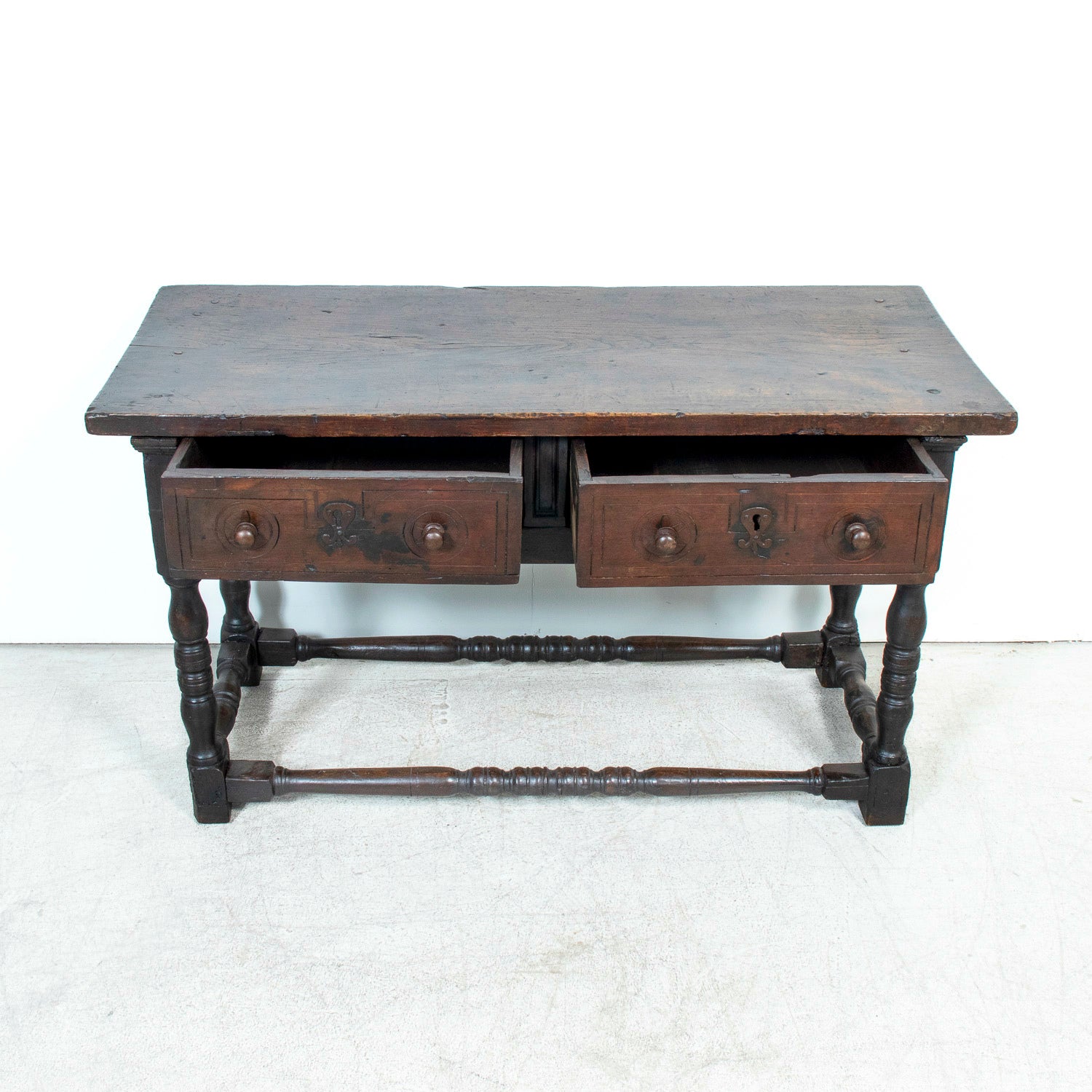 Mid-18th Century Primitive Spanish Catalan Walnut Center Table or Table de Milieu