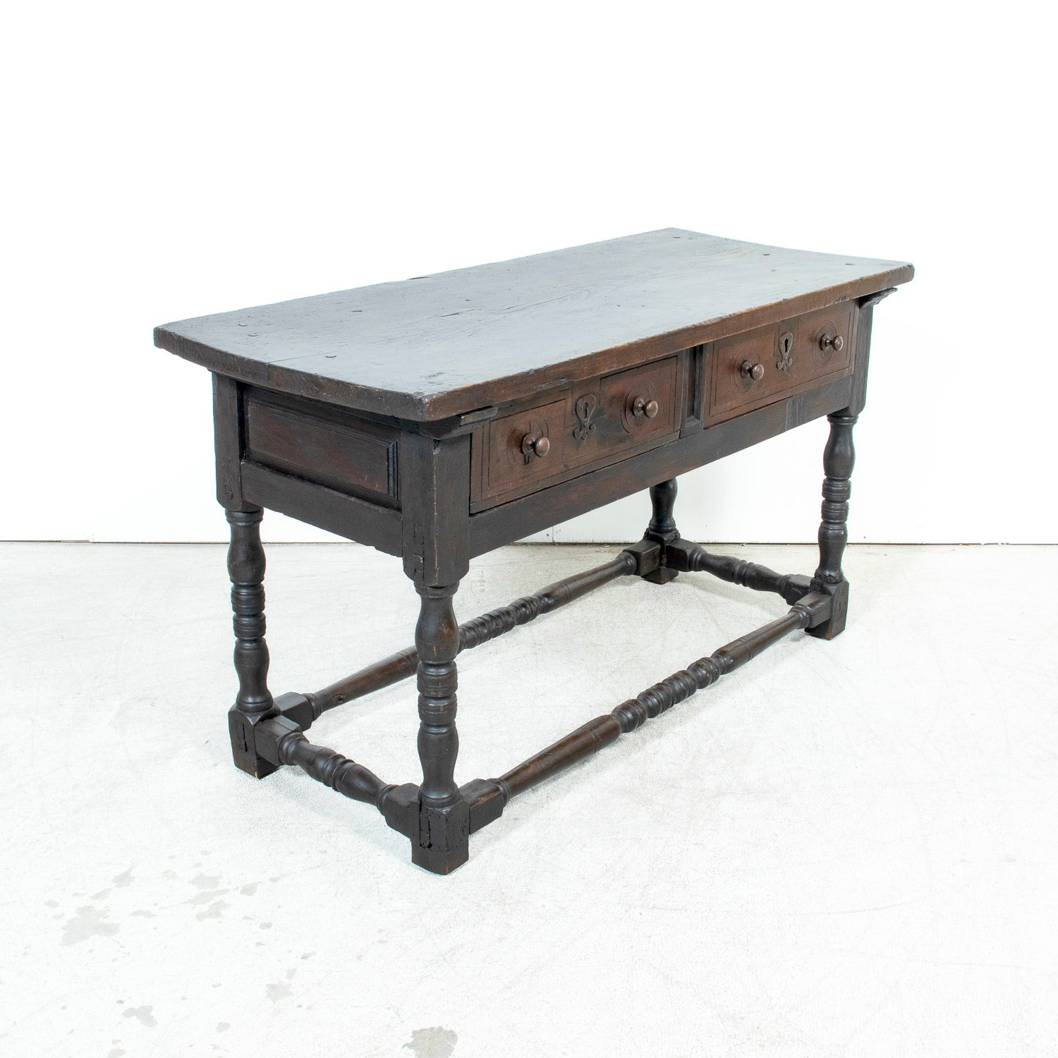 Mid-18th Century Primitive Spanish Catalan Walnut Center Table or Table de Milieu