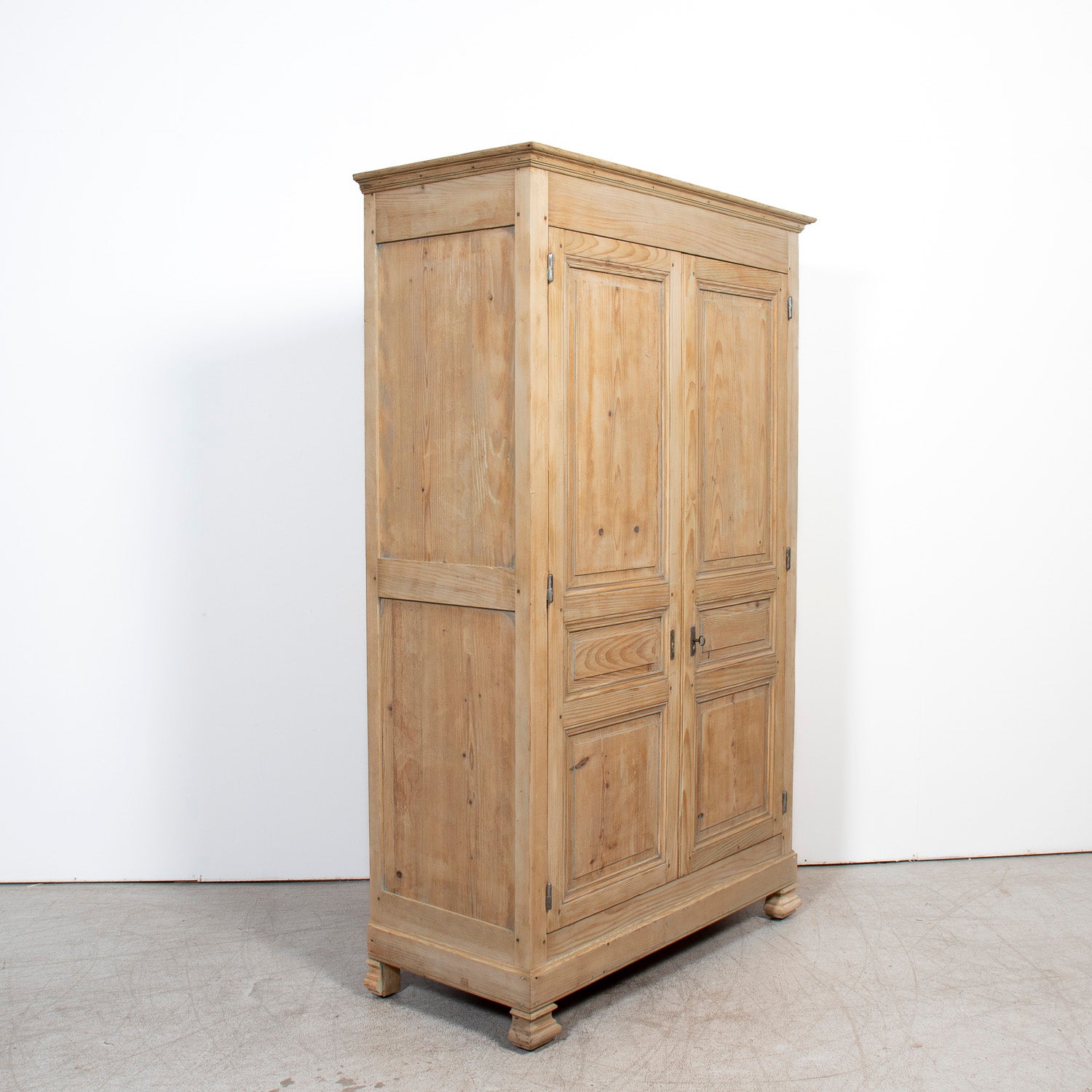 Mid-19th Century Antique French Louis Philippe Period Bleached Pine Armoire