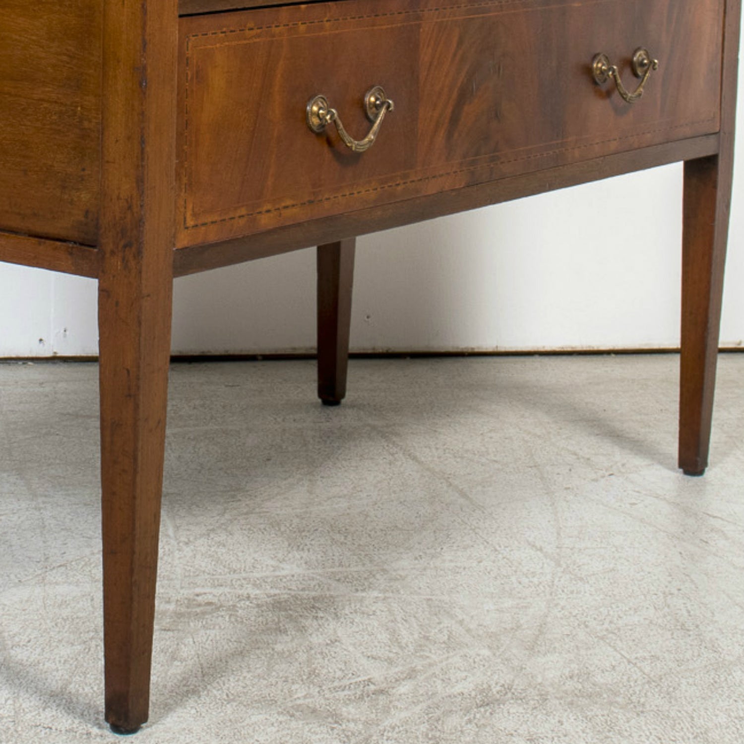 Late 19th Century French Louis XVI Style Walnut Commode Sauteuse with Fruitwood Marquetry