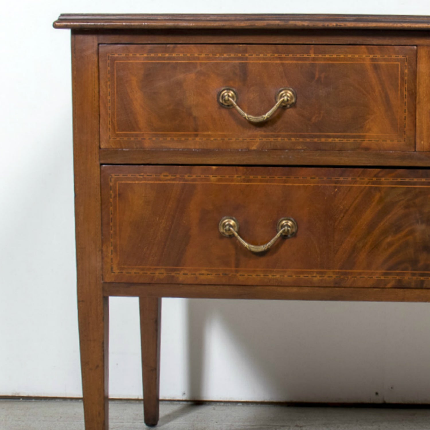 Late 19th Century French Louis XVI Style Walnut Commode Sauteuse with Fruitwood Marquetry