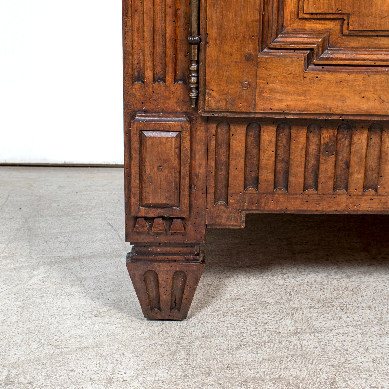 Rare 18th Century French Period Louis XVI Carved Walnut Armoire from Limoges