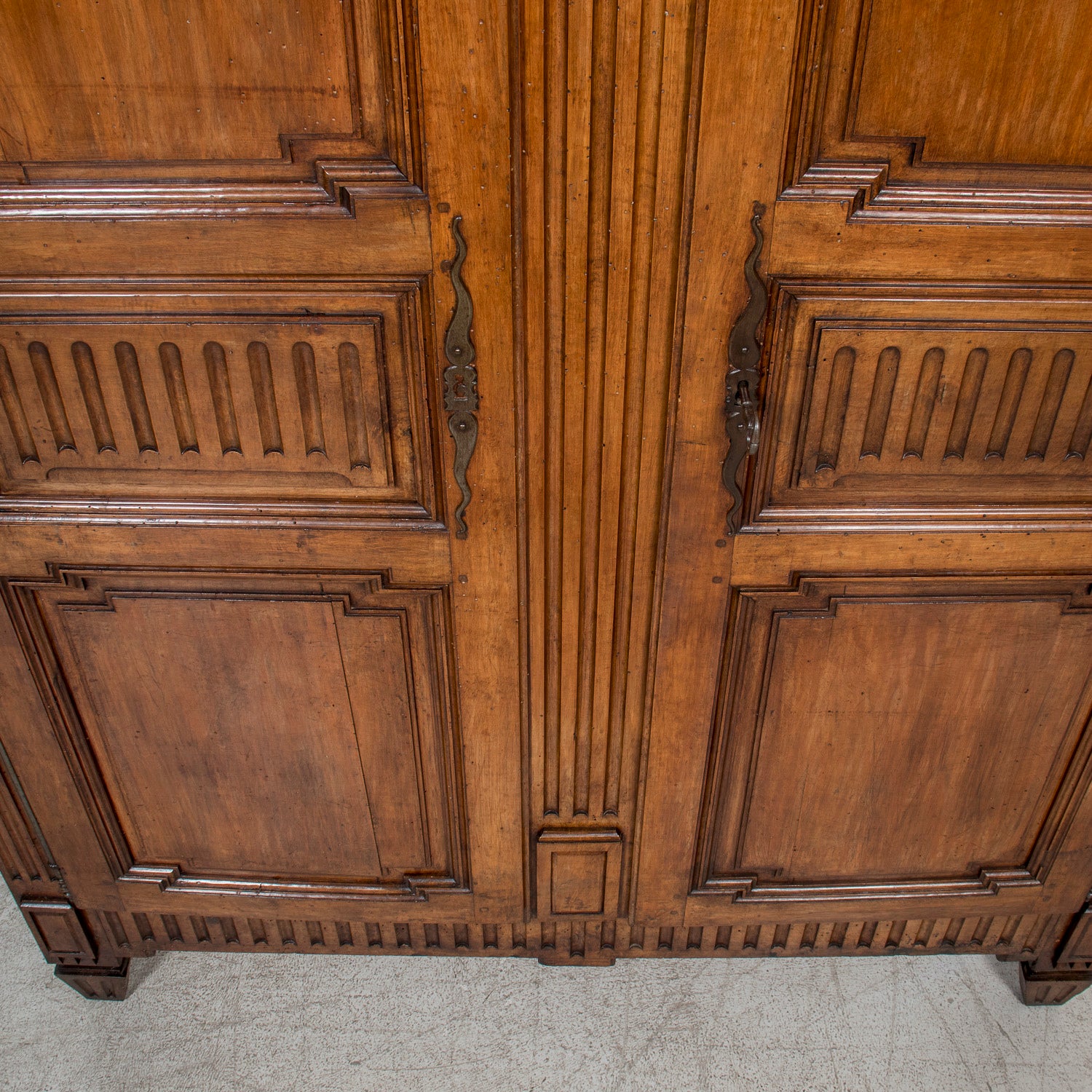 Rare 18th Century French Period Louis XVI Carved Walnut Armoire from Limoges