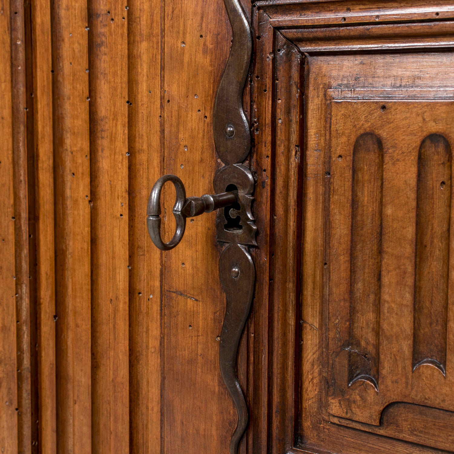 Rare 18th Century French Period Louis XVI Carved Walnut Armoire from Limoges
