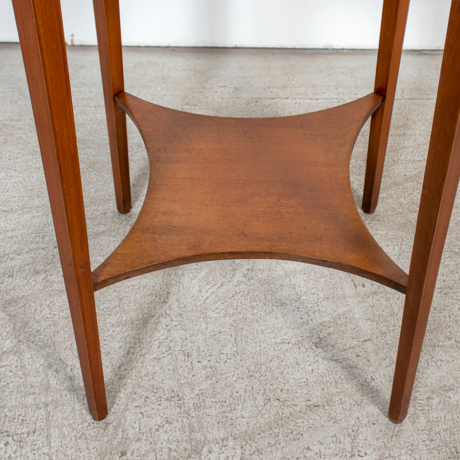 19th Century French Louis XVI Style Burled Walnut Gueridon with Shelf