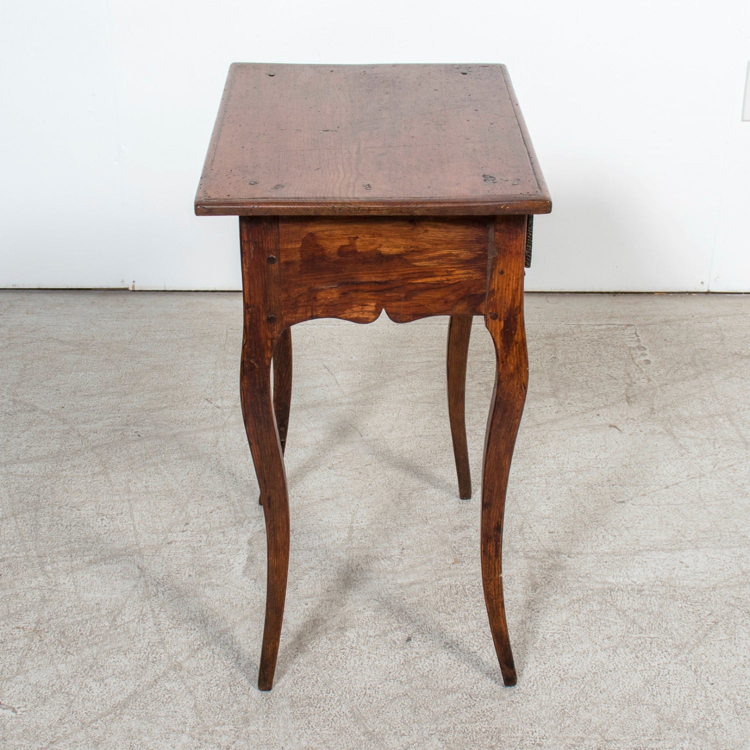 19th Century Louis XV Style French Country Pine Side Table with Drawer