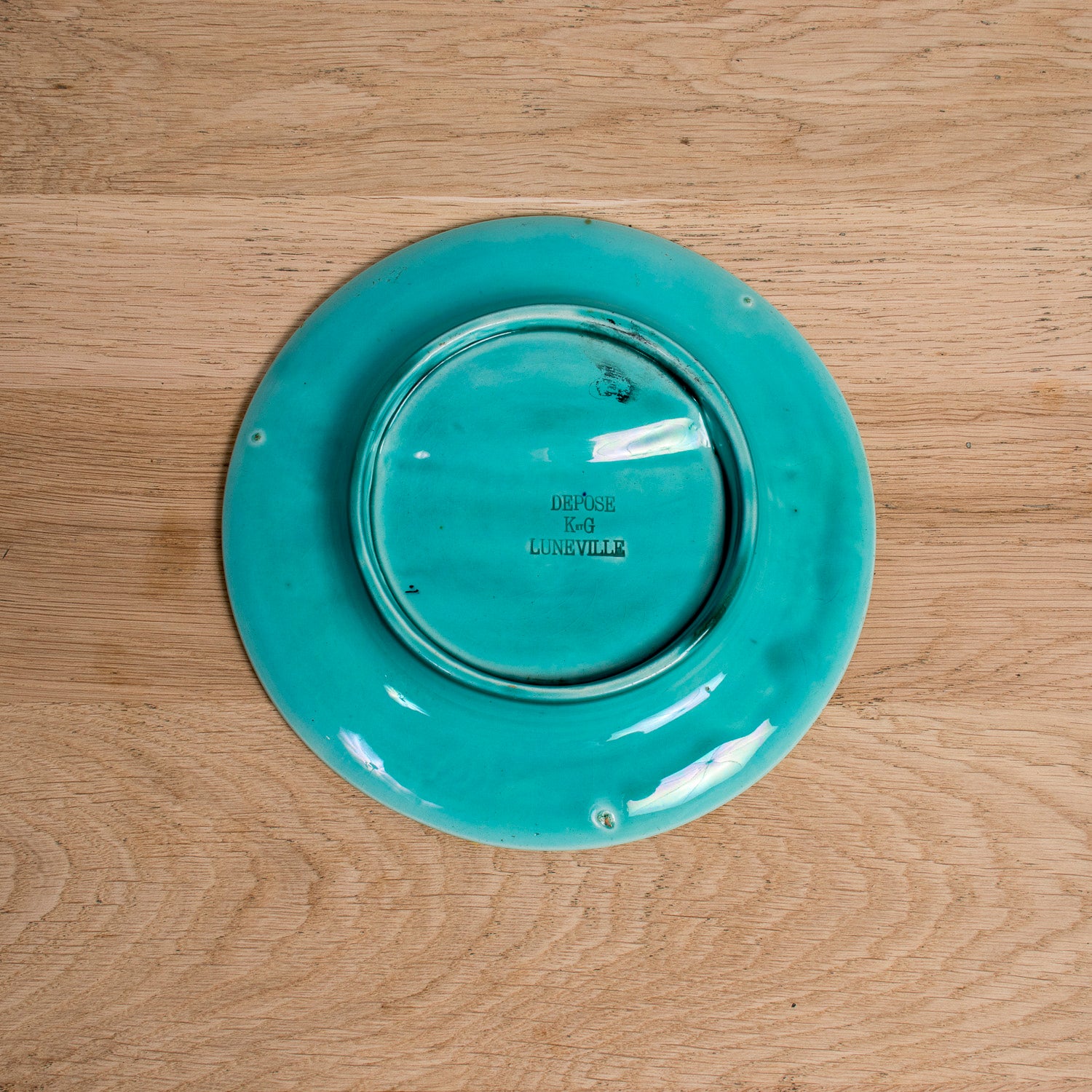 Set of Six 19th Century French Majolica Asparagus Plates by Keller & Guérin Lunéville