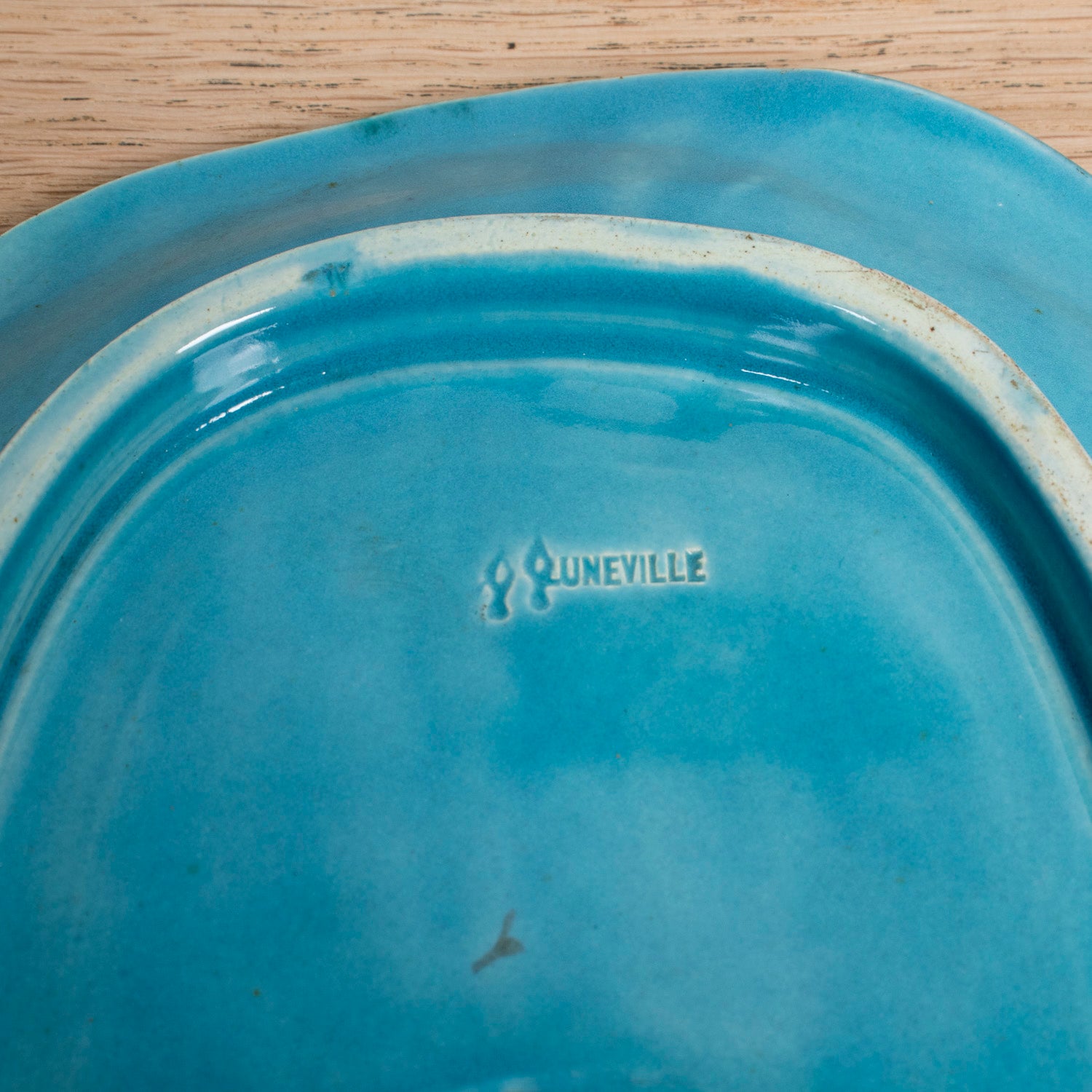 19th Century French Majolica Asparagus Cradle and Platter by Keller & Guérin Lunéville