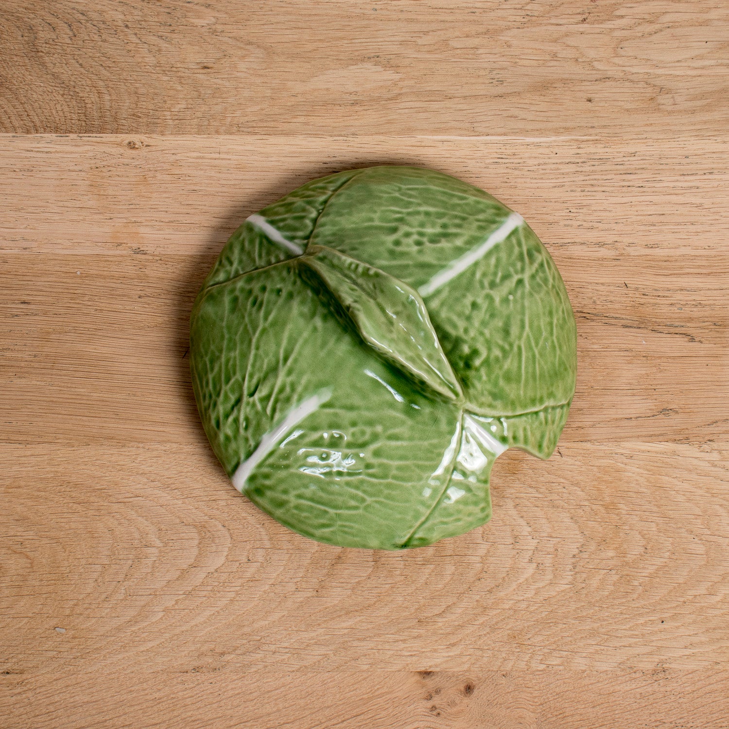 Vintage Caldas da Rainha Portuguese Cabbage Tureen with Lid, signed F. Mendes