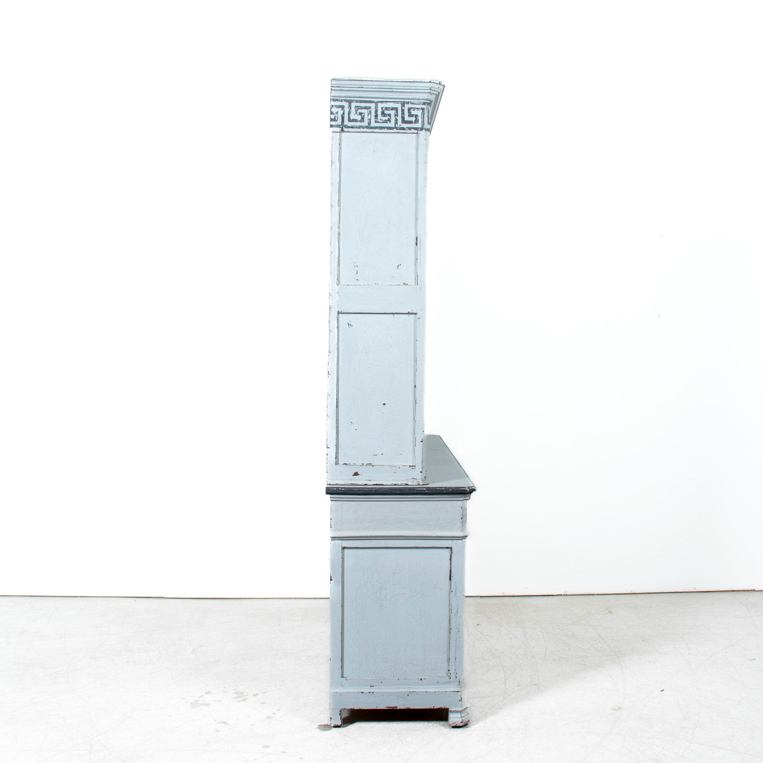 Mid-19th Century French Louis Philippe Period Painted Bookcase/Buffet Deux Corps