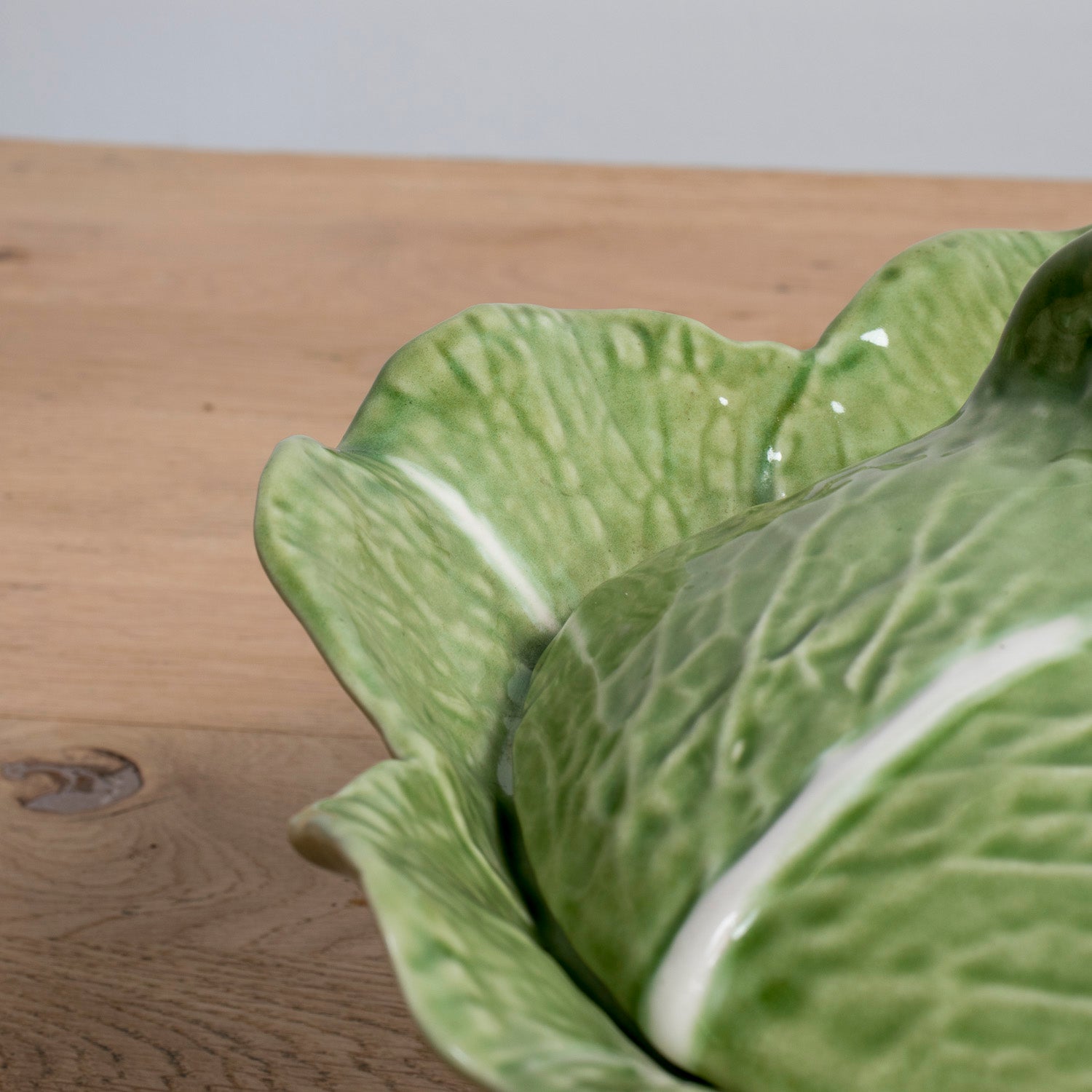 Vintage Caldas da Rainha Portuguese Cabbage Tureen with Lid, signed F. Mendes
