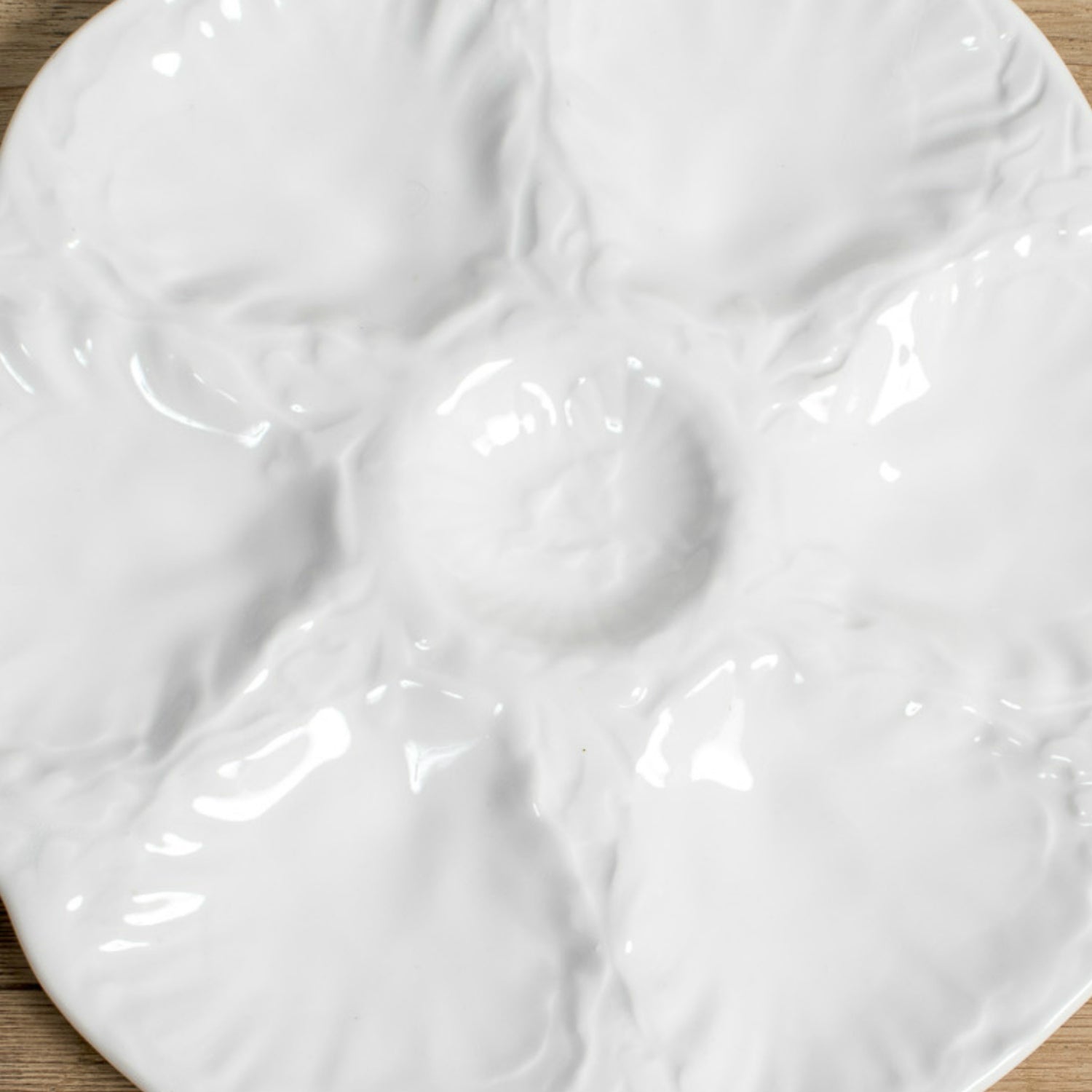 Vintage Gien France White Oyster Plates, Faïence Porcelain, 1940s, Sold Individually