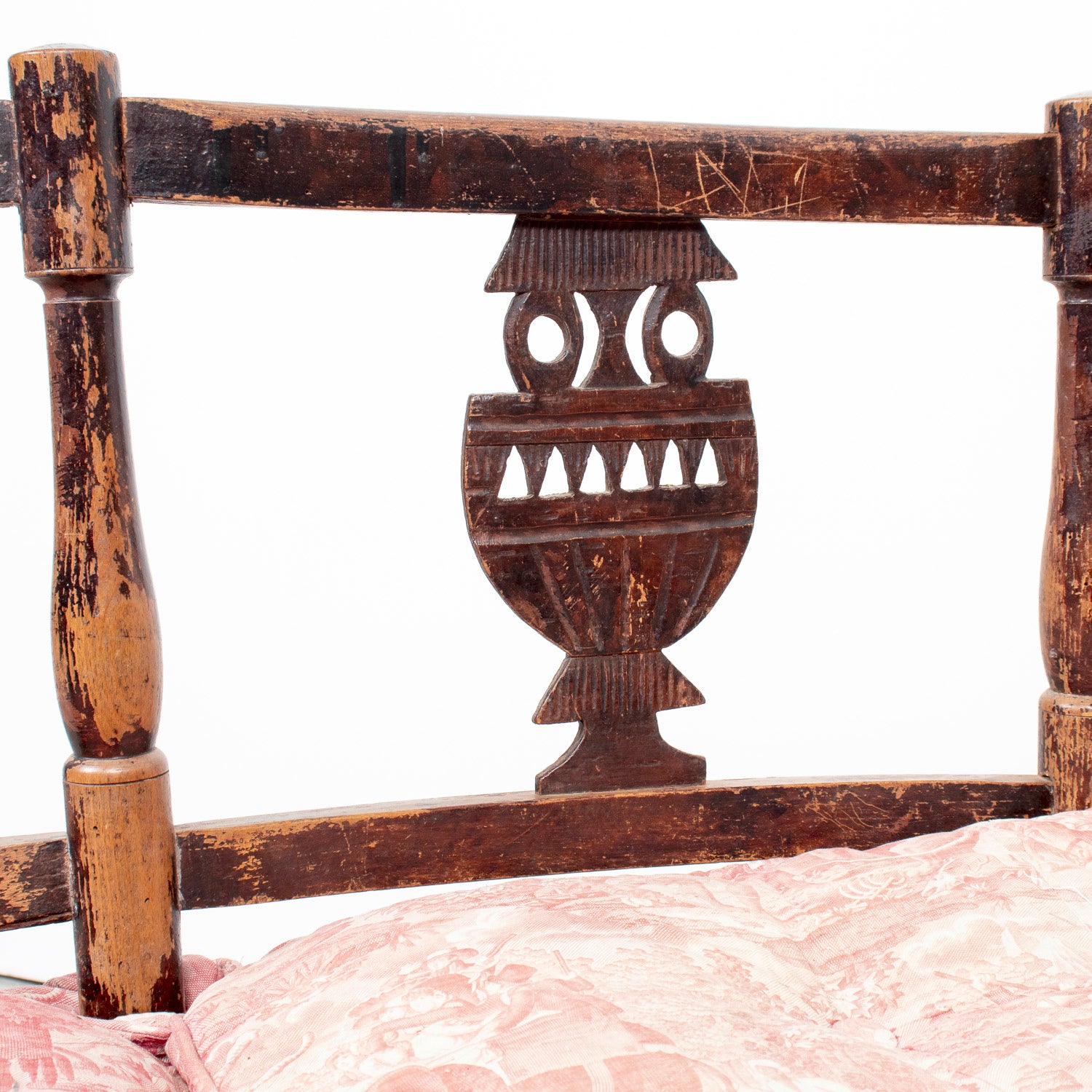 Late 18th Century French Directoire Period Carved Rush Seat Radassier Bench with Cushions
