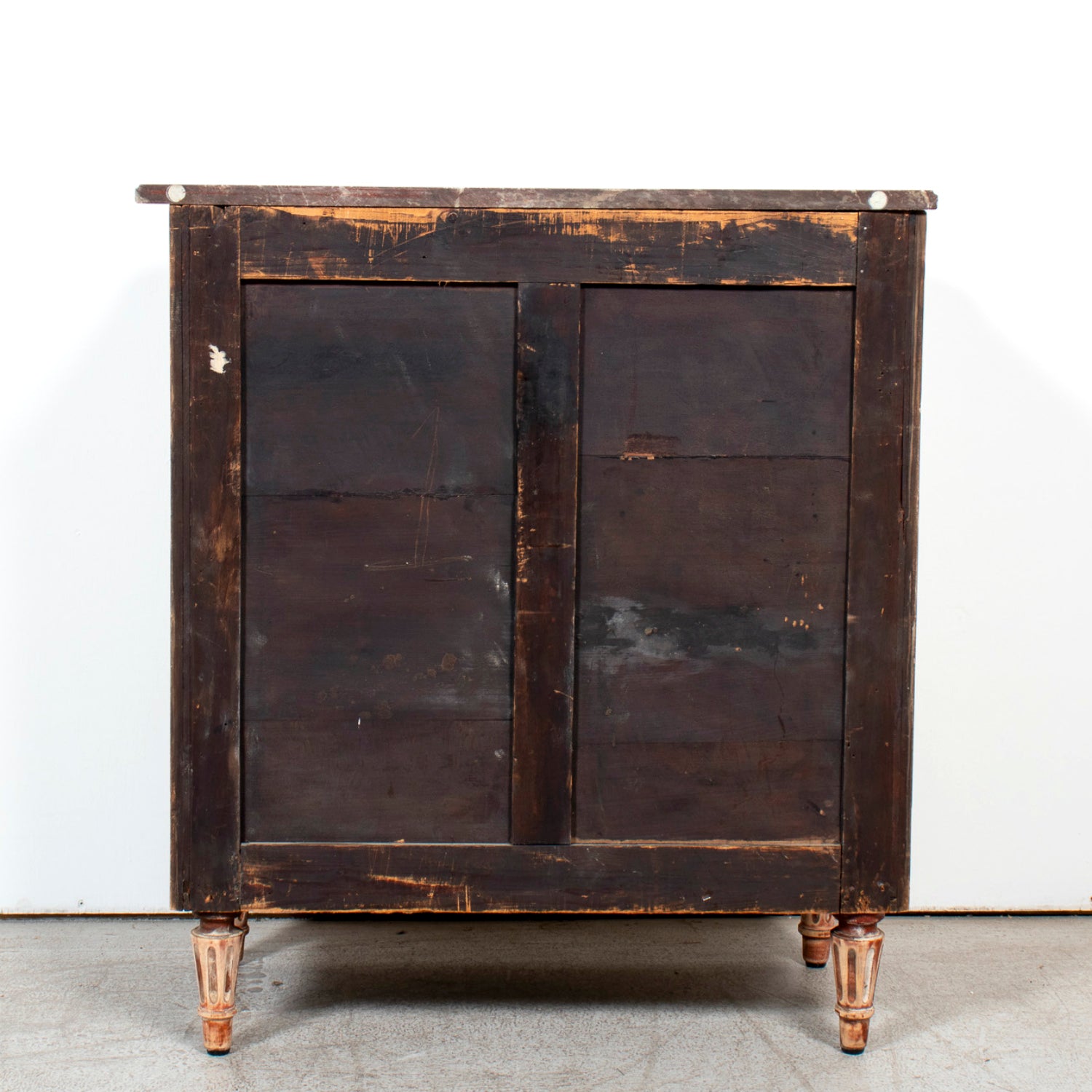 19th Century French Louis XVI Style Bleached Walnut Petite Commode with Fruitwood Marquetry and Marble Top