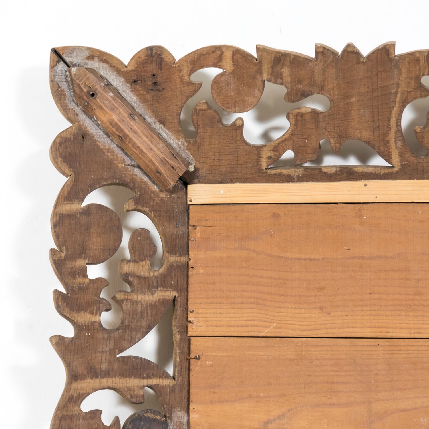 19th Century French Bleached Oak Louis XIV Style Cushion Mirror