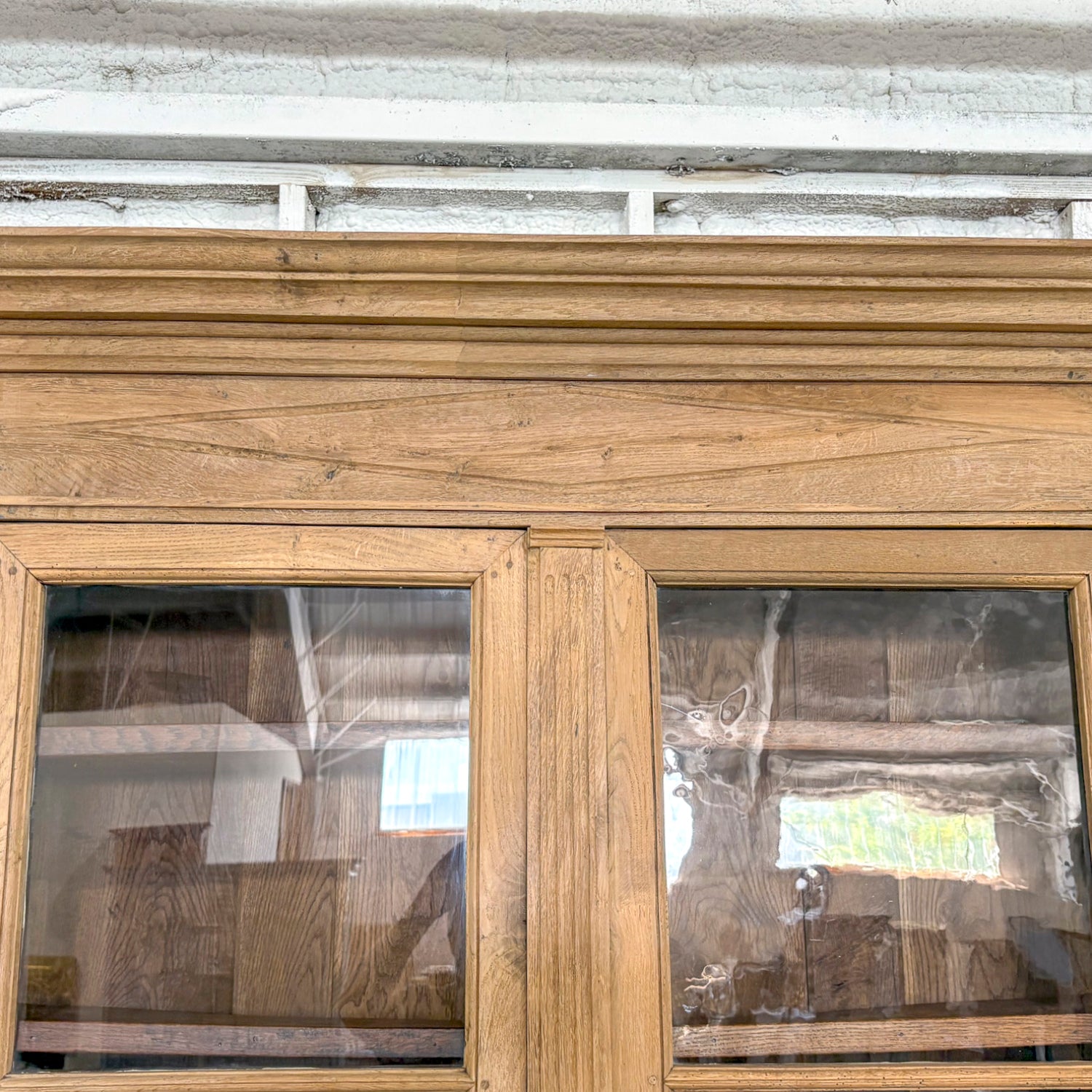 Monumental Early 19th Century French Directoire Period Bleached Oak Bibliothèque à Trois Corps