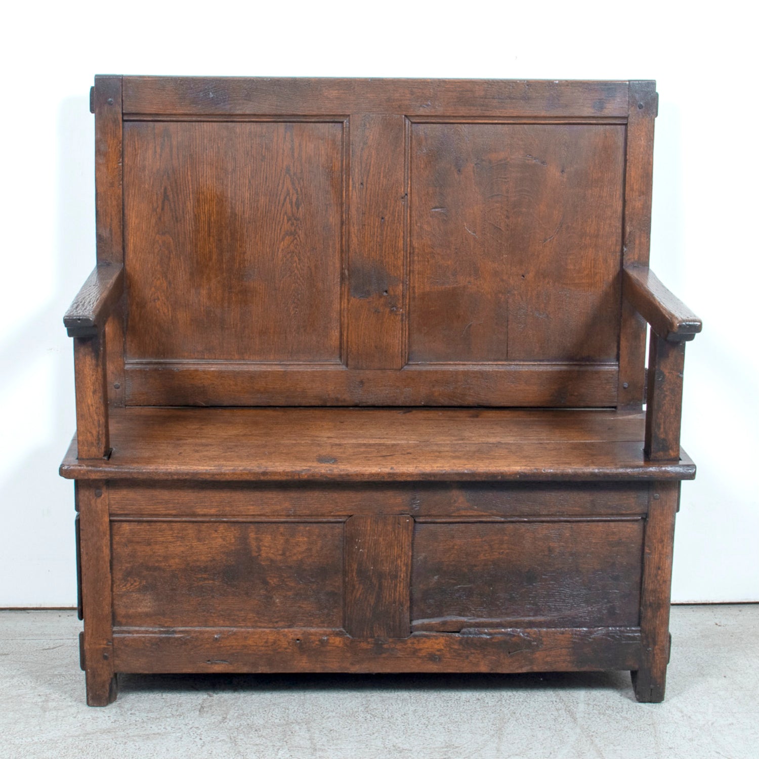 18th Century French Country Coin de Feu or Fireside Bench with Drawer