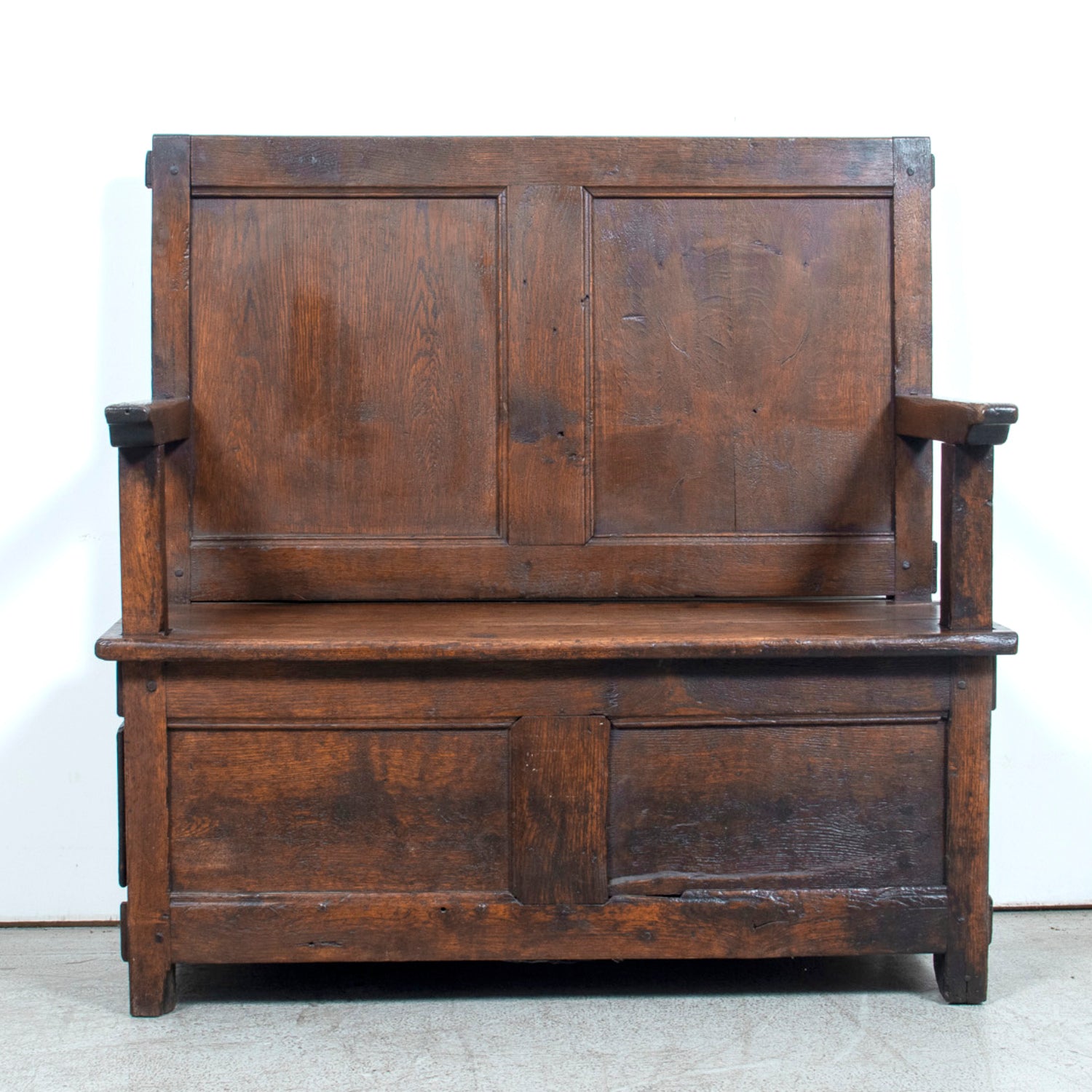 18th Century French Country Coin de Feu or Fireside Bench with Drawer