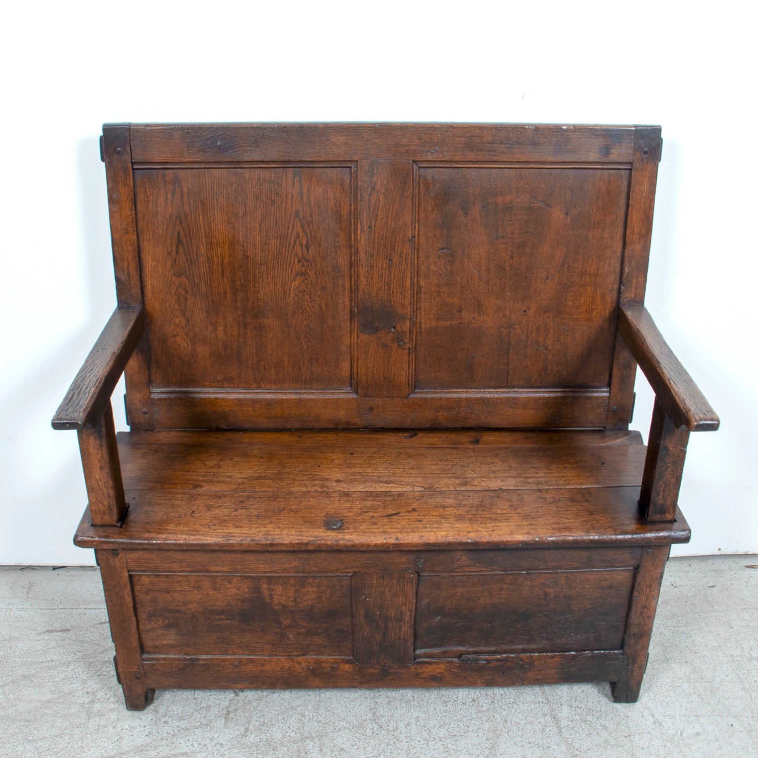 18th Century French Country Coin de Feu or Fireside Bench with Drawer