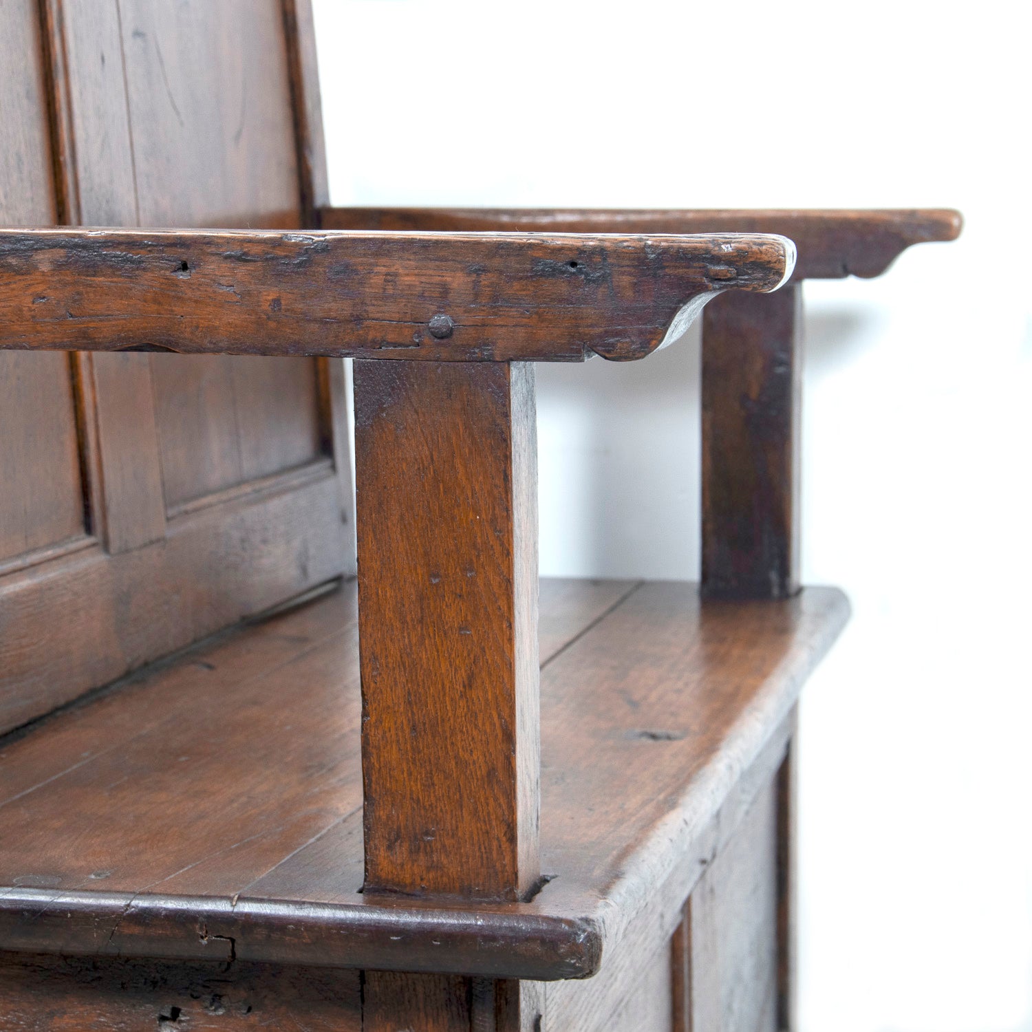 18th Century French Country Coin de Feu or Fireside Bench with Drawer