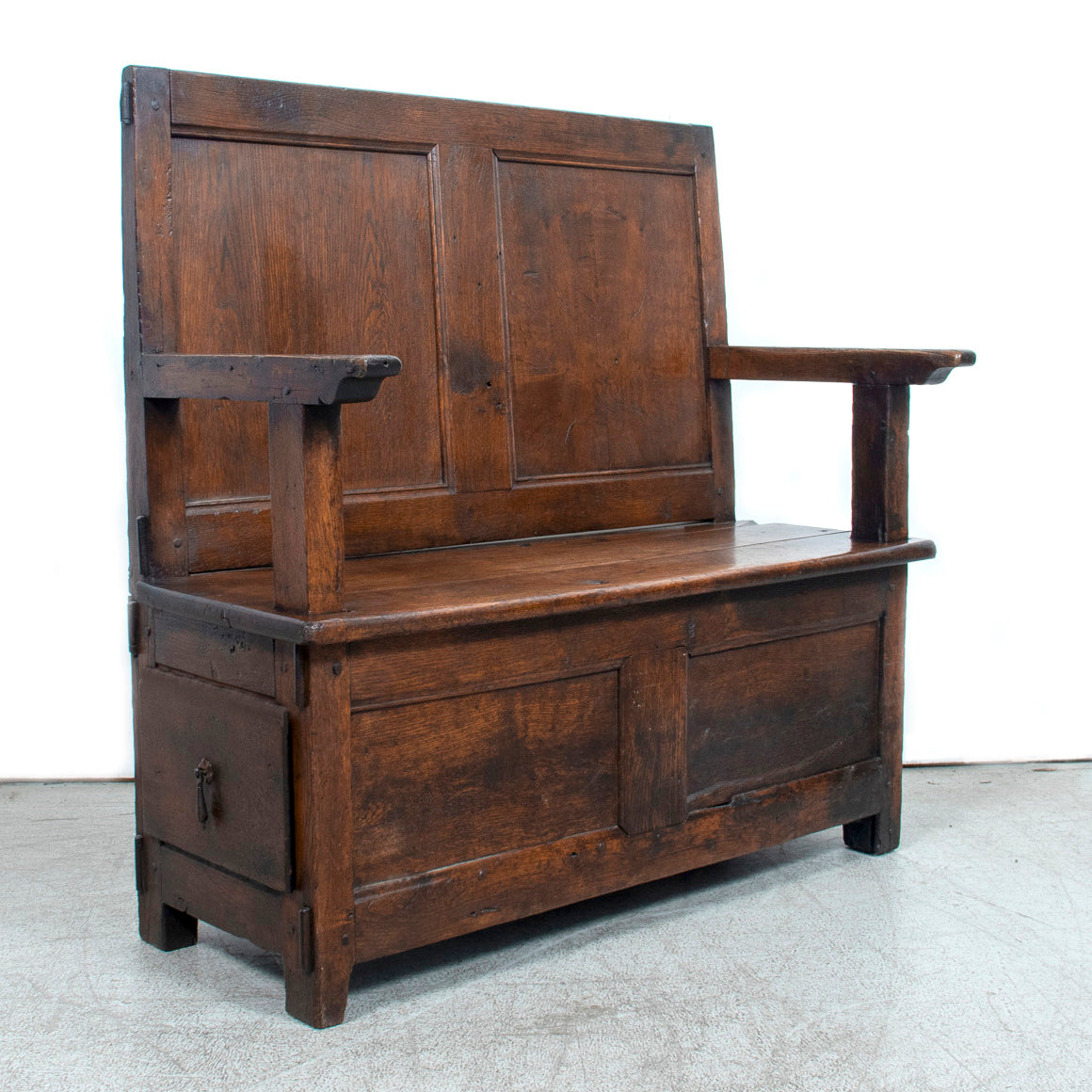 18th Century French Country Coin de Feu or Fireside Bench with Drawer