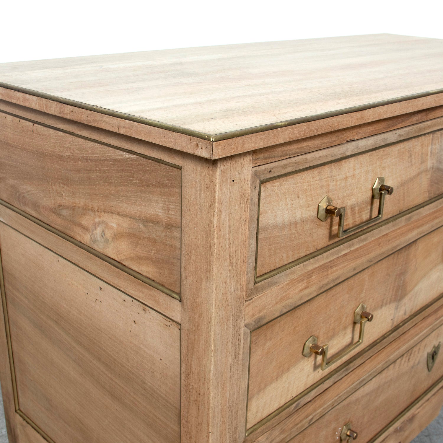 19th Century French Louis XVI Style Bleached Three-Drawer Commode