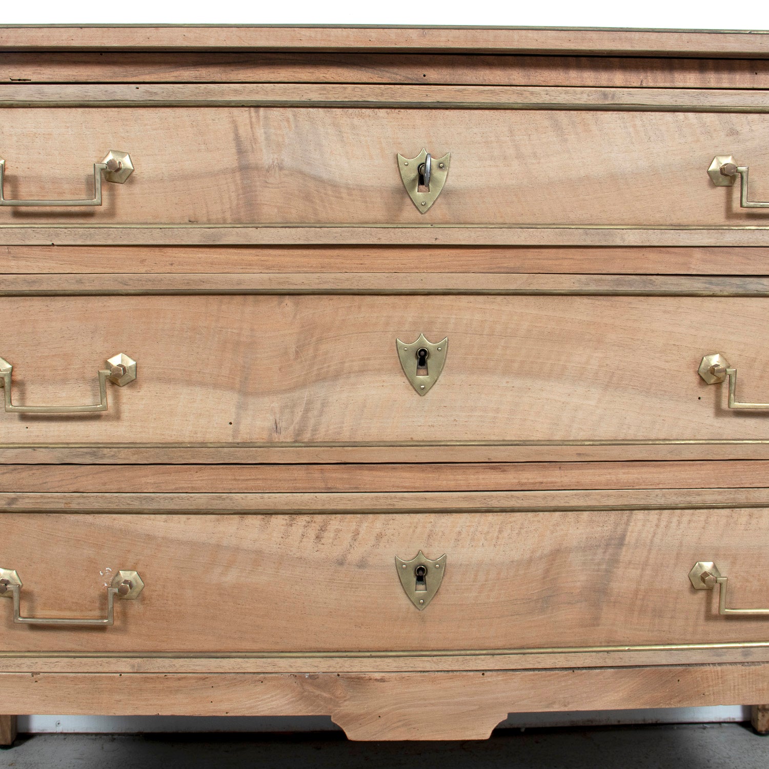 19th Century French Louis XVI Style Bleached Three-Drawer Commode