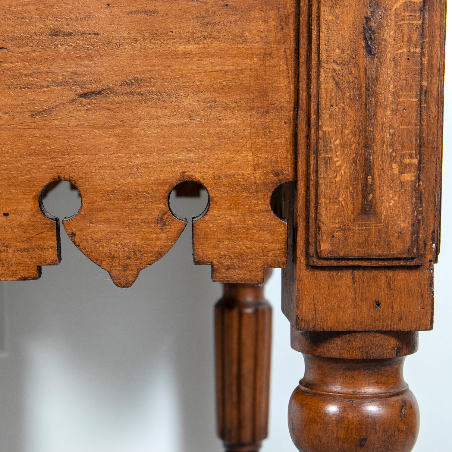 Rare 19th Century French Walnut Billot de Bucher or Butcher Block with Inlaid Trictrac Game Top