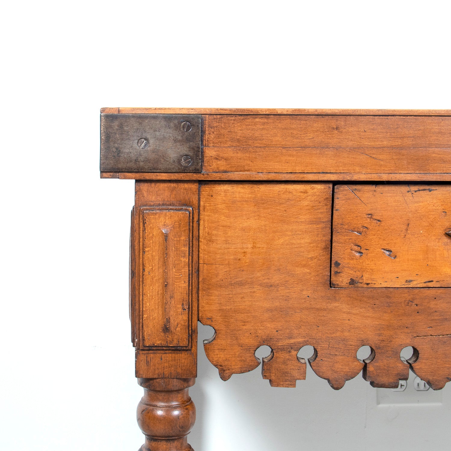 Rare 19th Century French Walnut Billot de Bucher or Butcher Block with Inlaid Trictrac Game Top