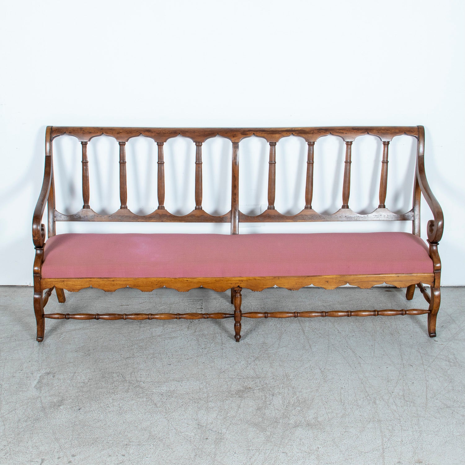 19th Century French Directoire Style Walnut Hallway Bench