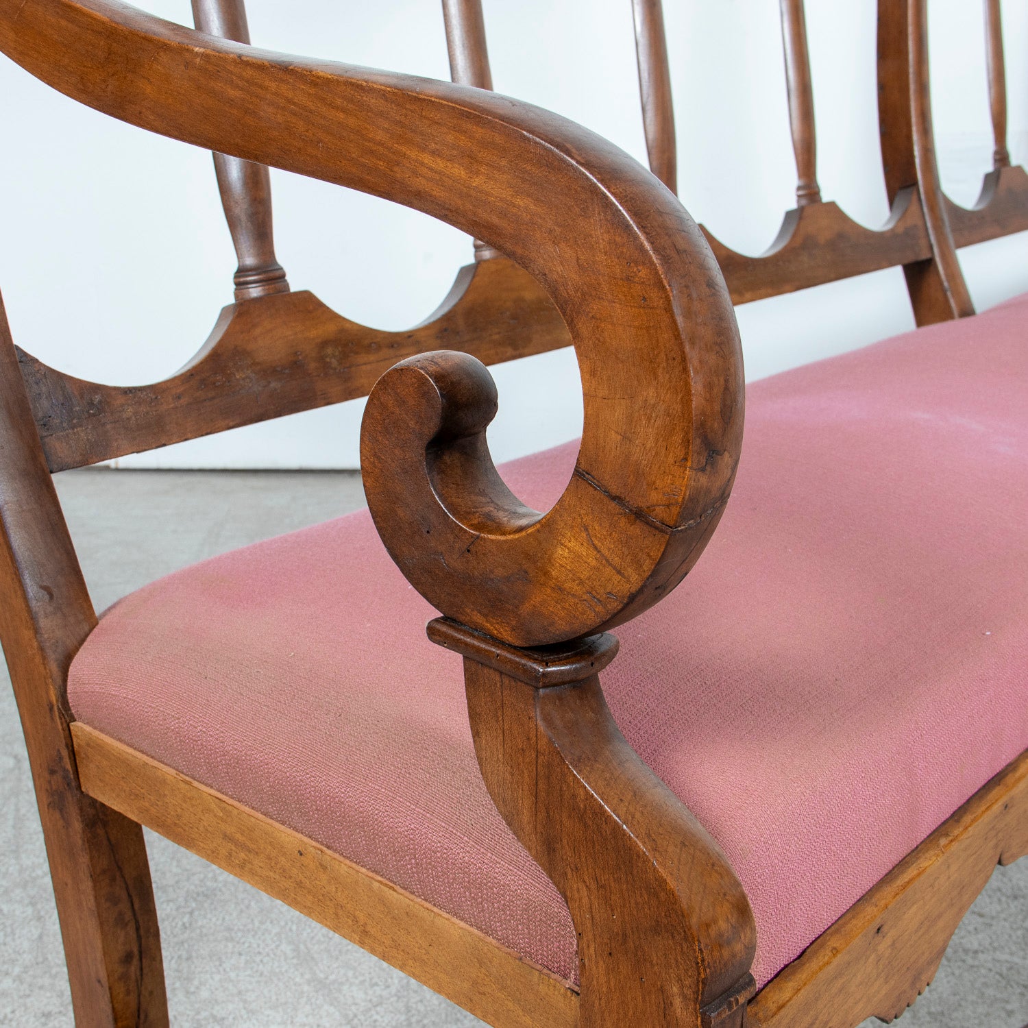 19th Century French Directoire Style Walnut Hallway Bench