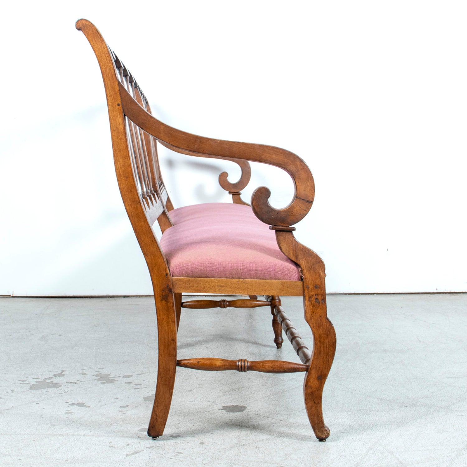 19th Century French Directoire Style Walnut Hallway Bench
