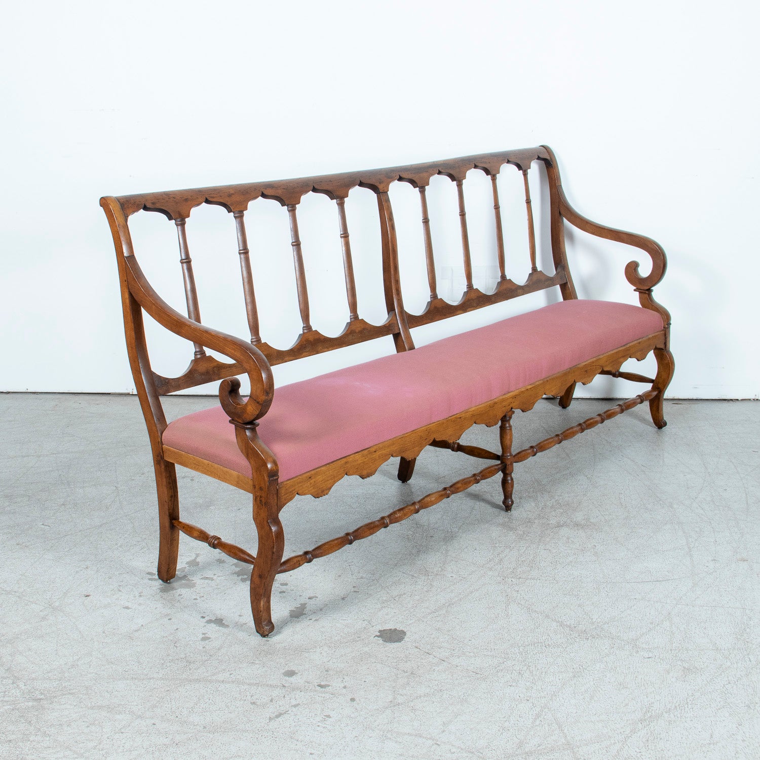19th Century French Directoire Style Walnut Hallway Bench