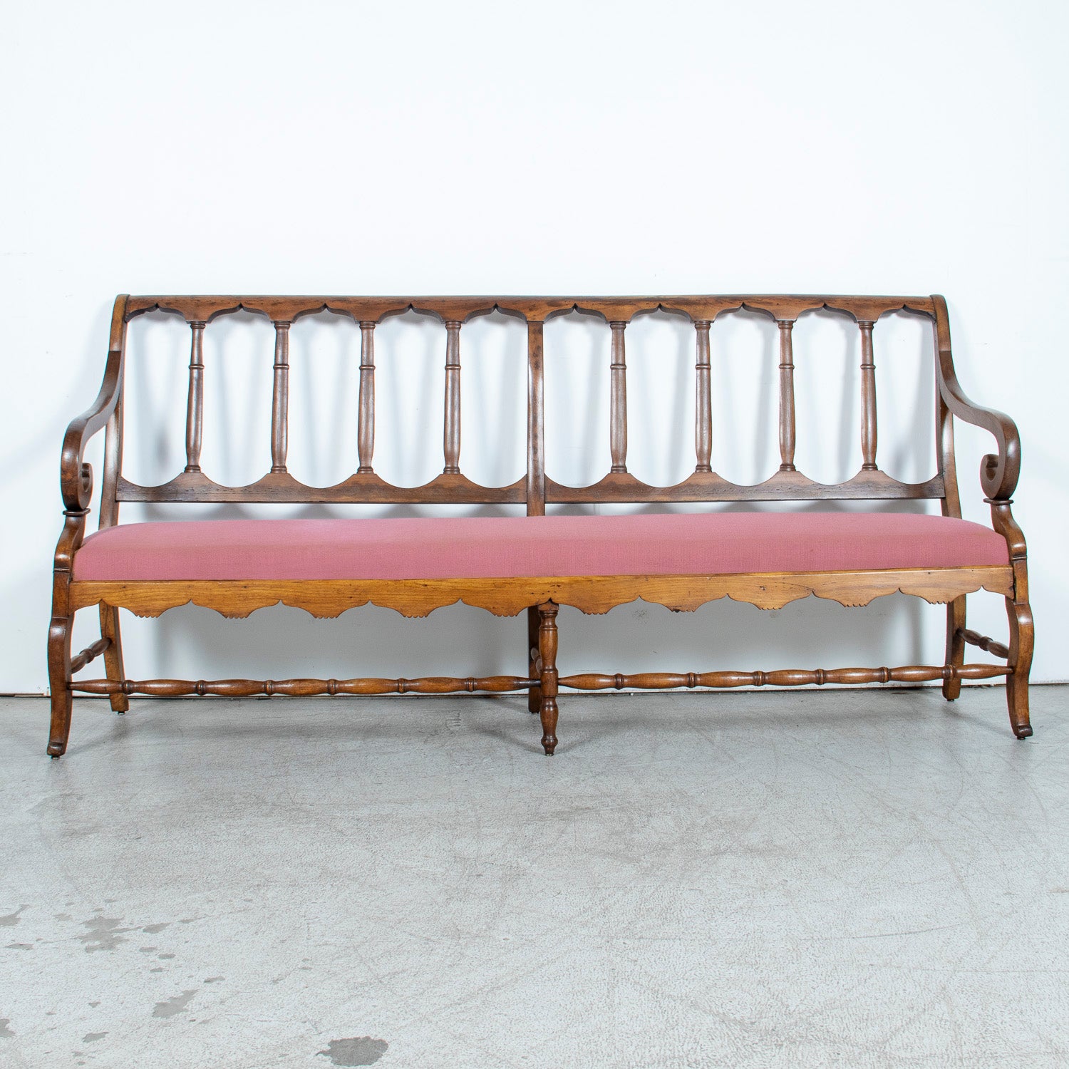19th Century French Directoire Style Walnut Hallway Bench