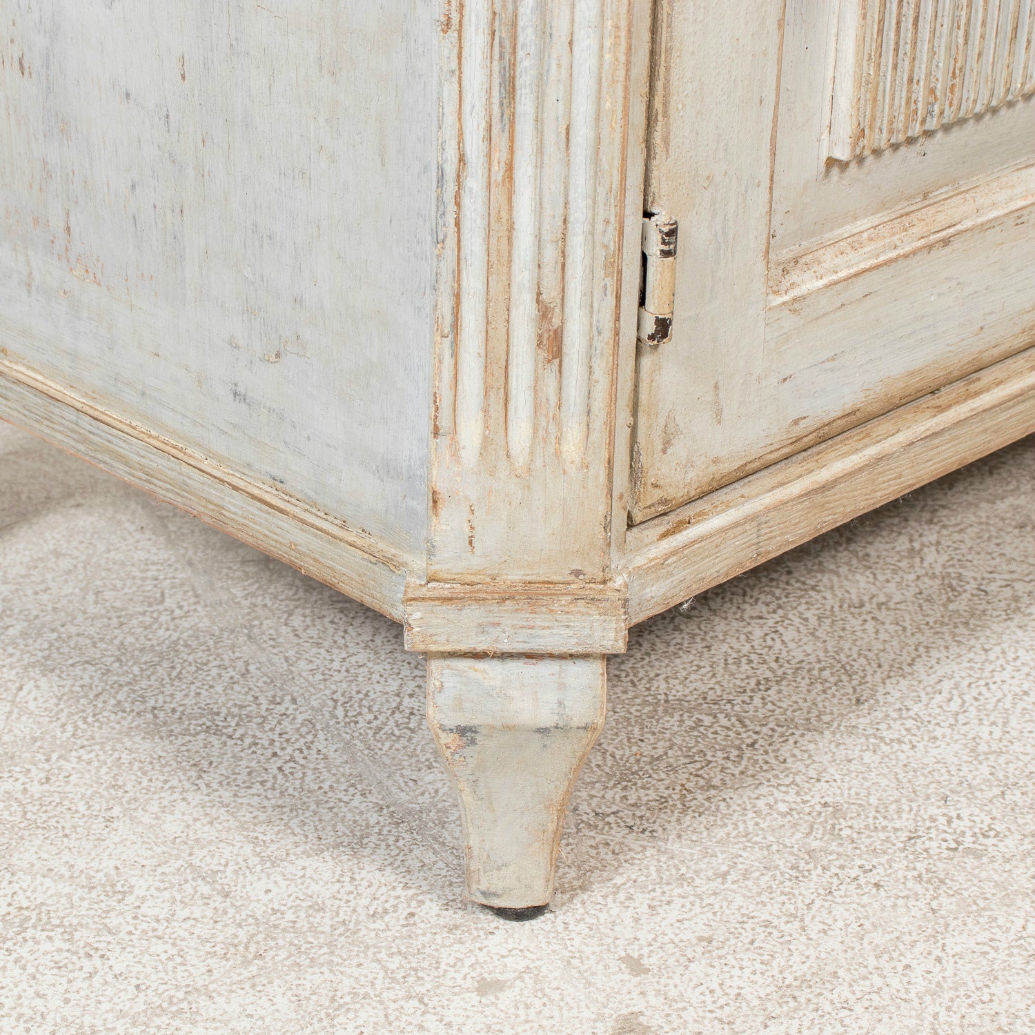 Pair of Handcrafted Gustavian Style Painted Buffets with Reeded Fronts