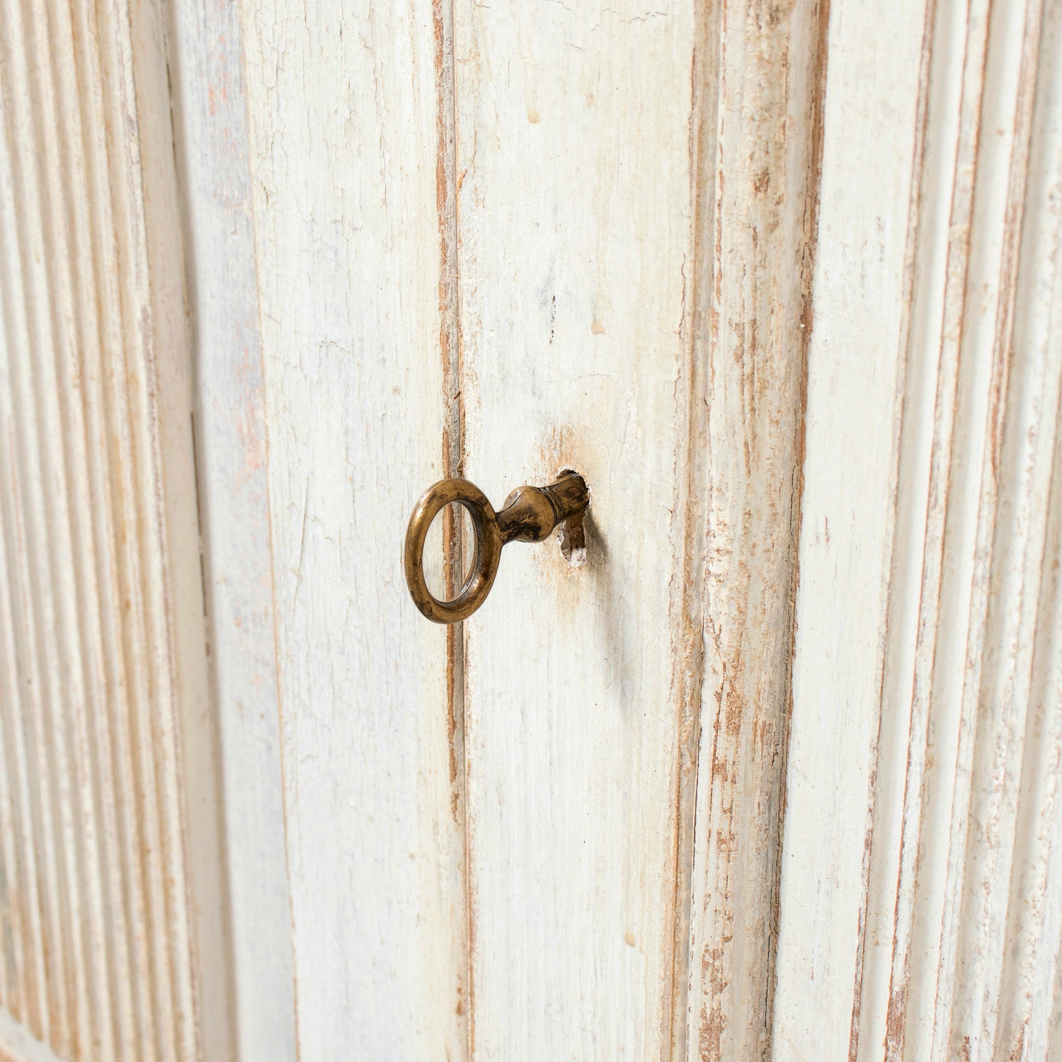 Pair of Handcrafted Gustavian Style Painted Buffets with Reeded Fronts