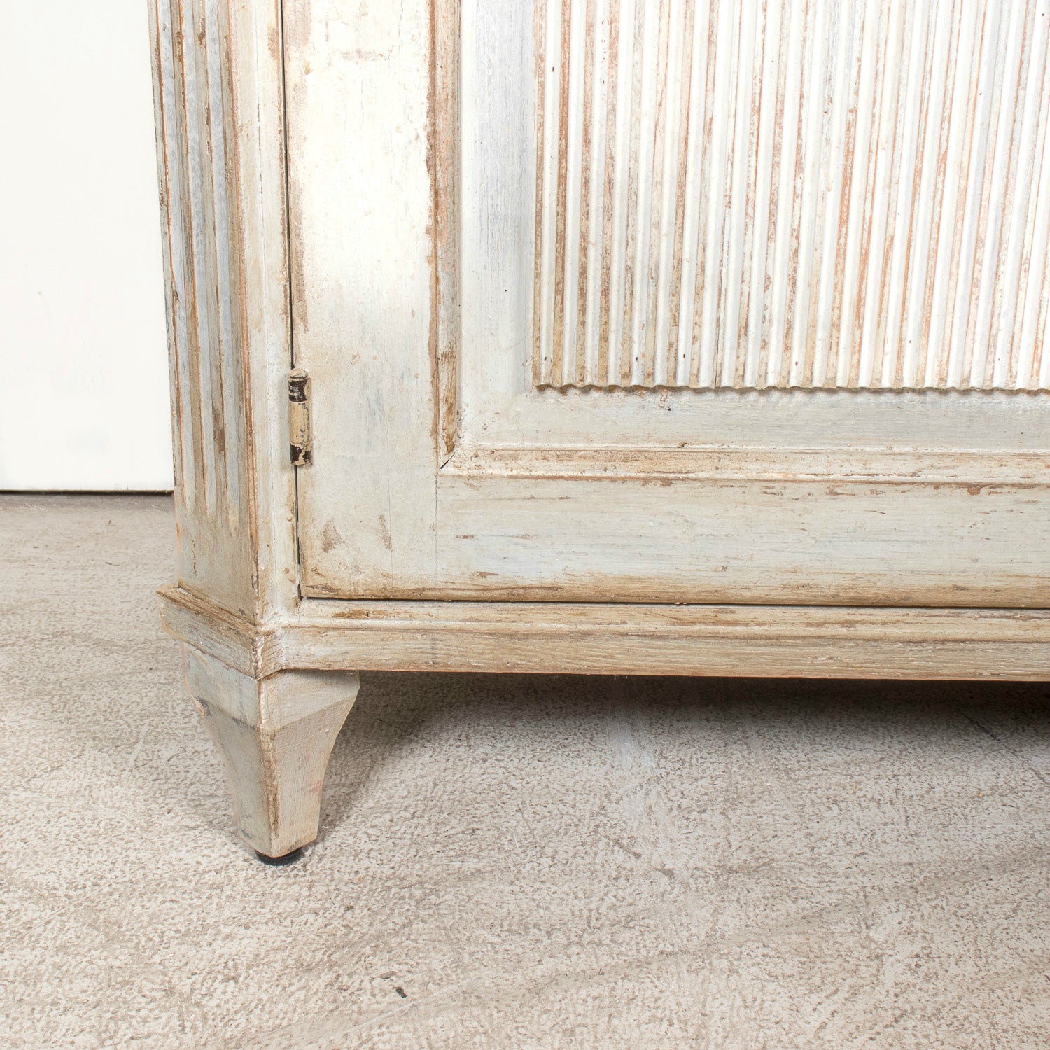 Pair of Handcrafted Gustavian Style Painted Buffets with Reeded Fronts