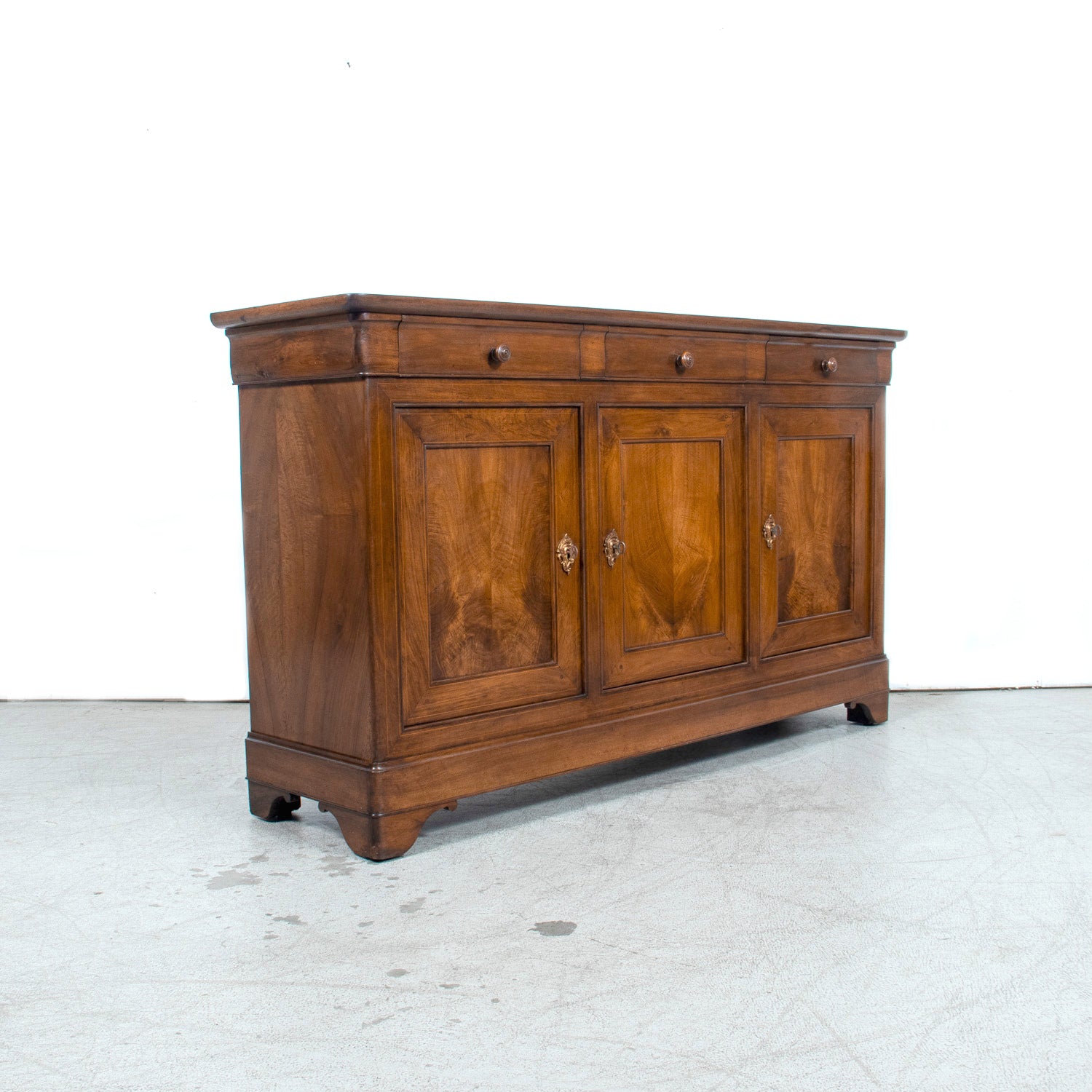 19th Century French Louis Philippe Period Walnut Enfilade Buffet from the South of France