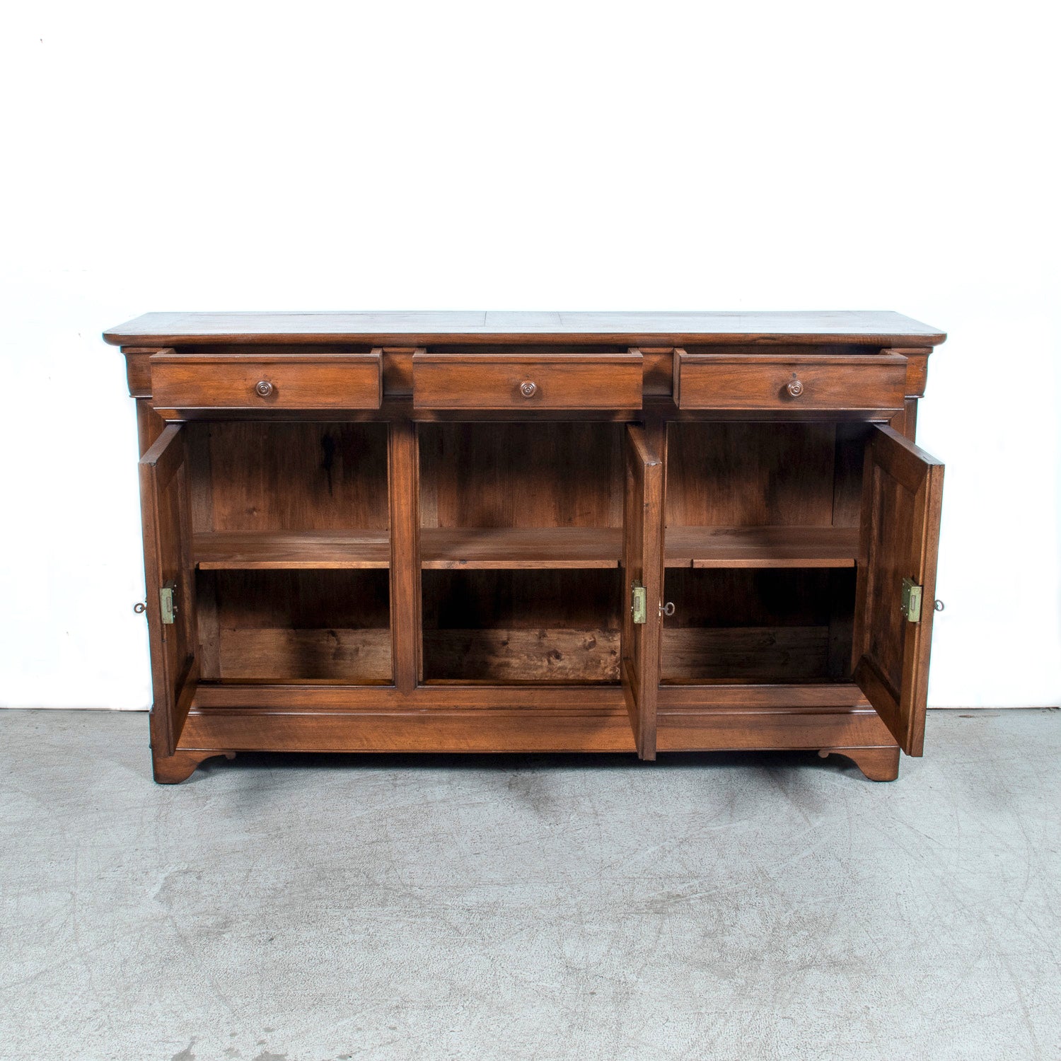 19th Century French Louis Philippe Period Walnut Enfilade Buffet from the South of France