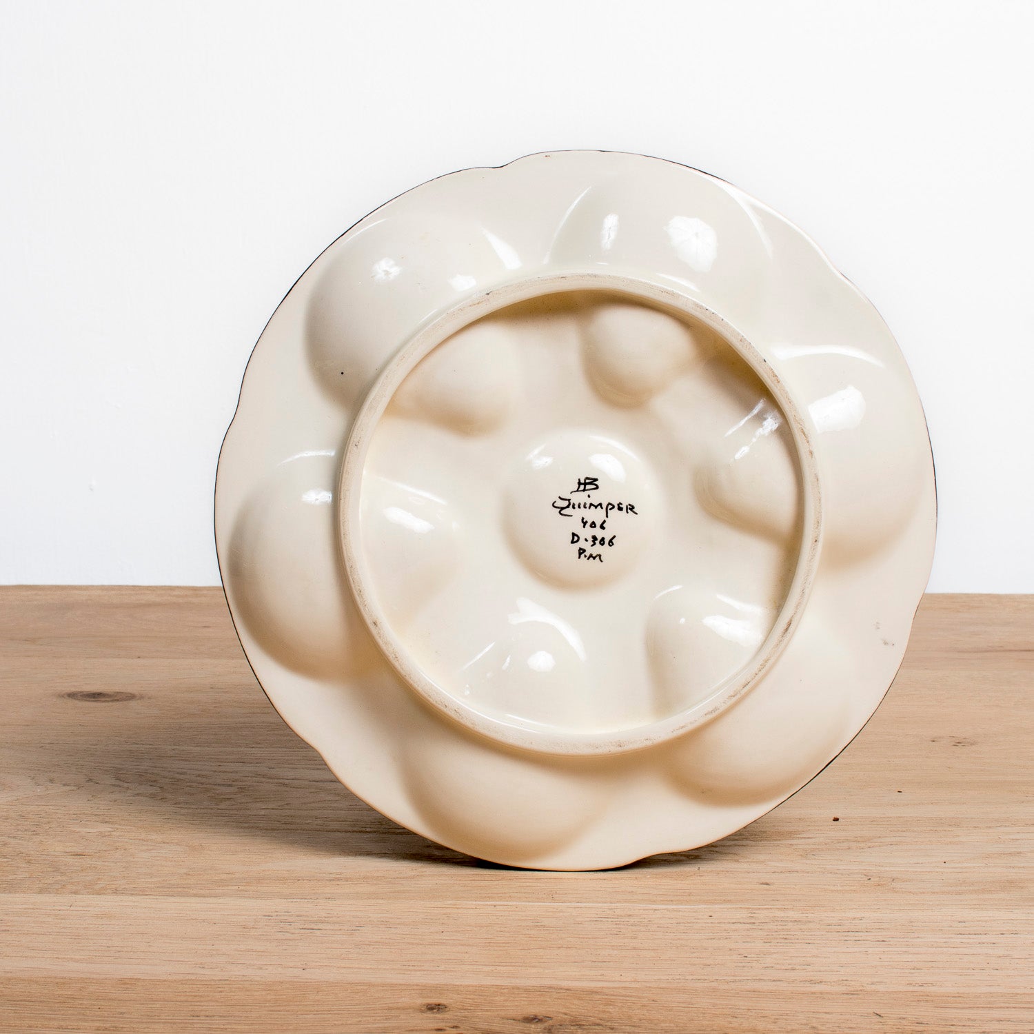 Vintage Black and Yellow HB Quimper Faïence Oyster Plates, Sold Individually