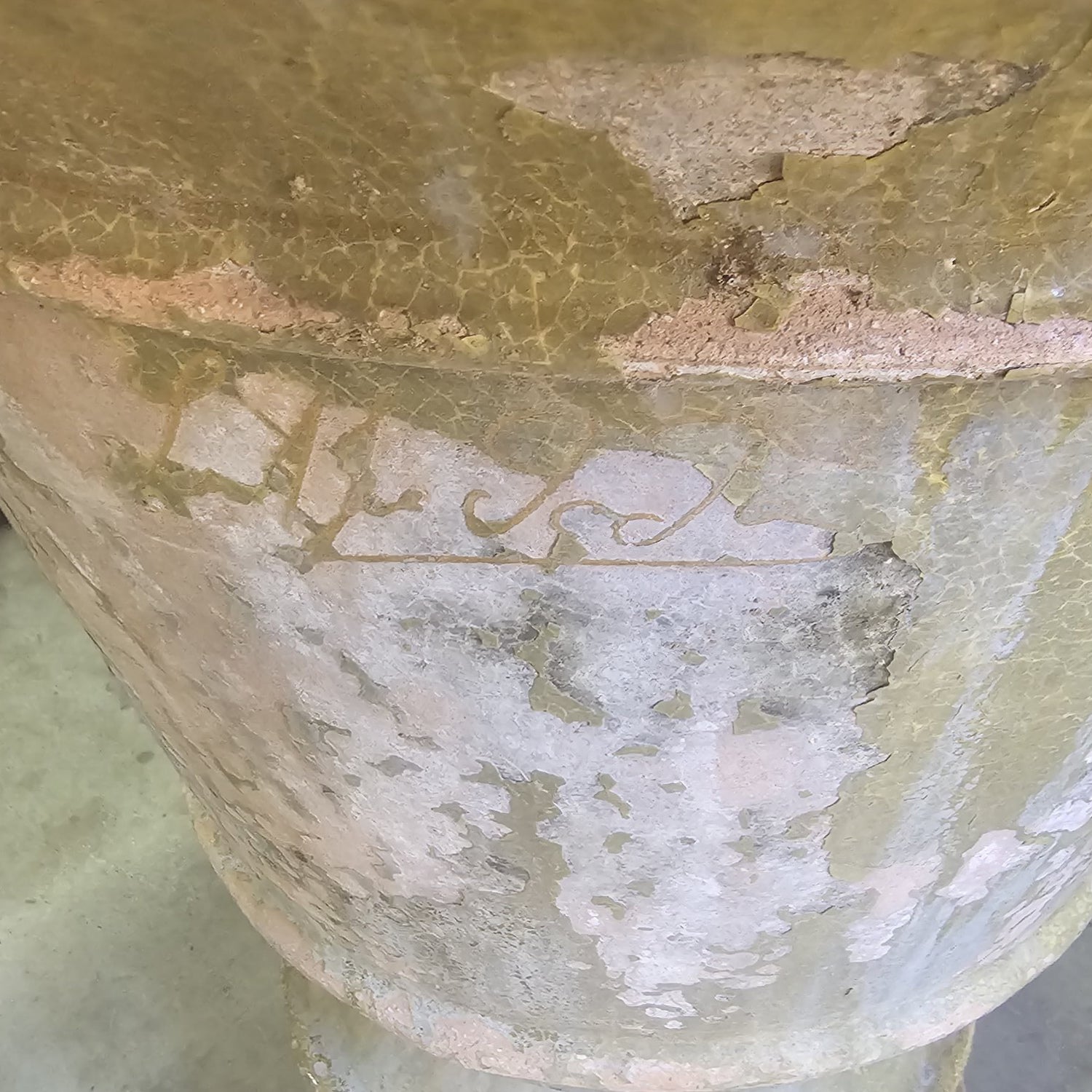 19th Century French Saint Jean de Fos Signed Green Glazed Terracotta Garden Pot