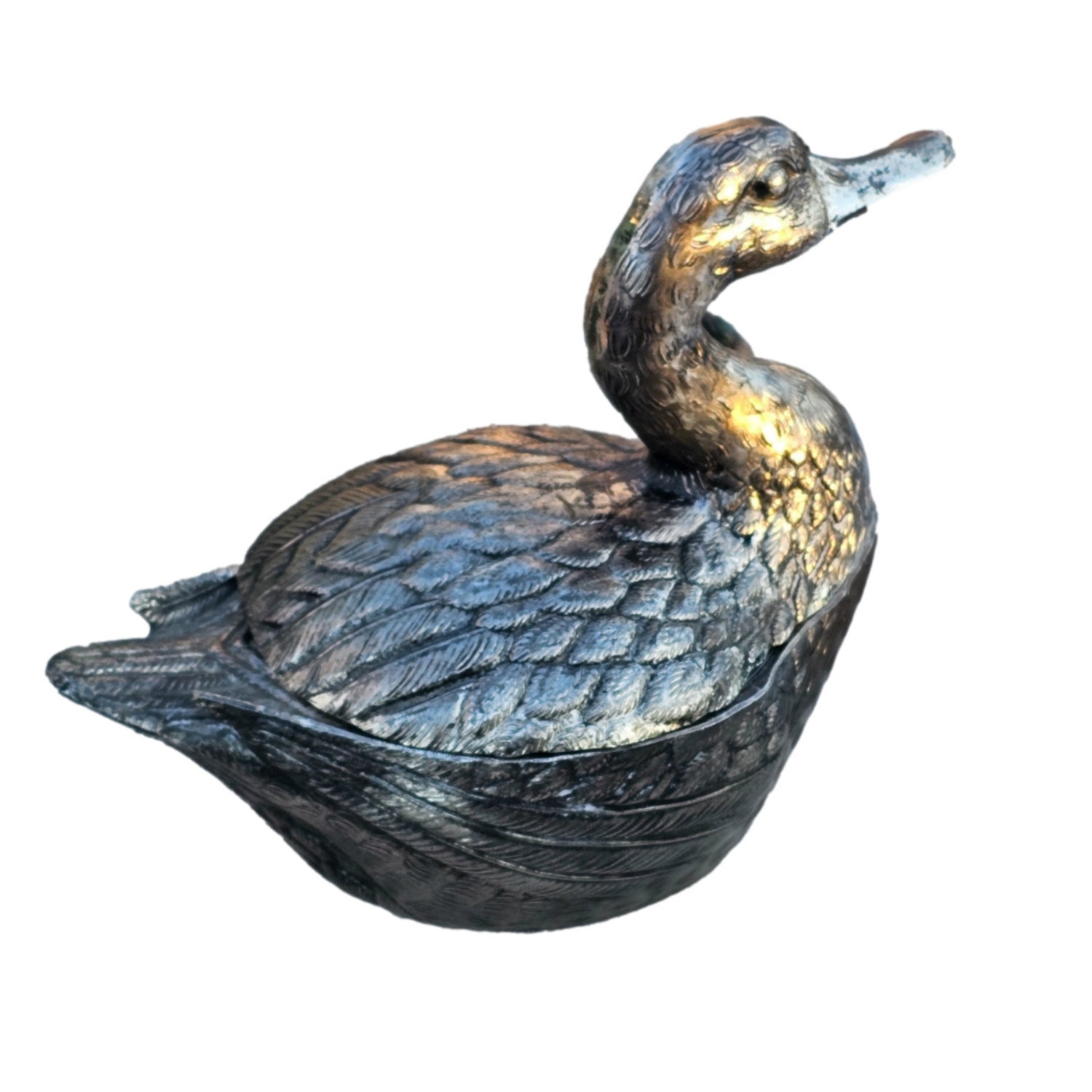 Mauro Manetti Signed Duck Ice Bucket, Silver Plated, Italy, Circa 1960s