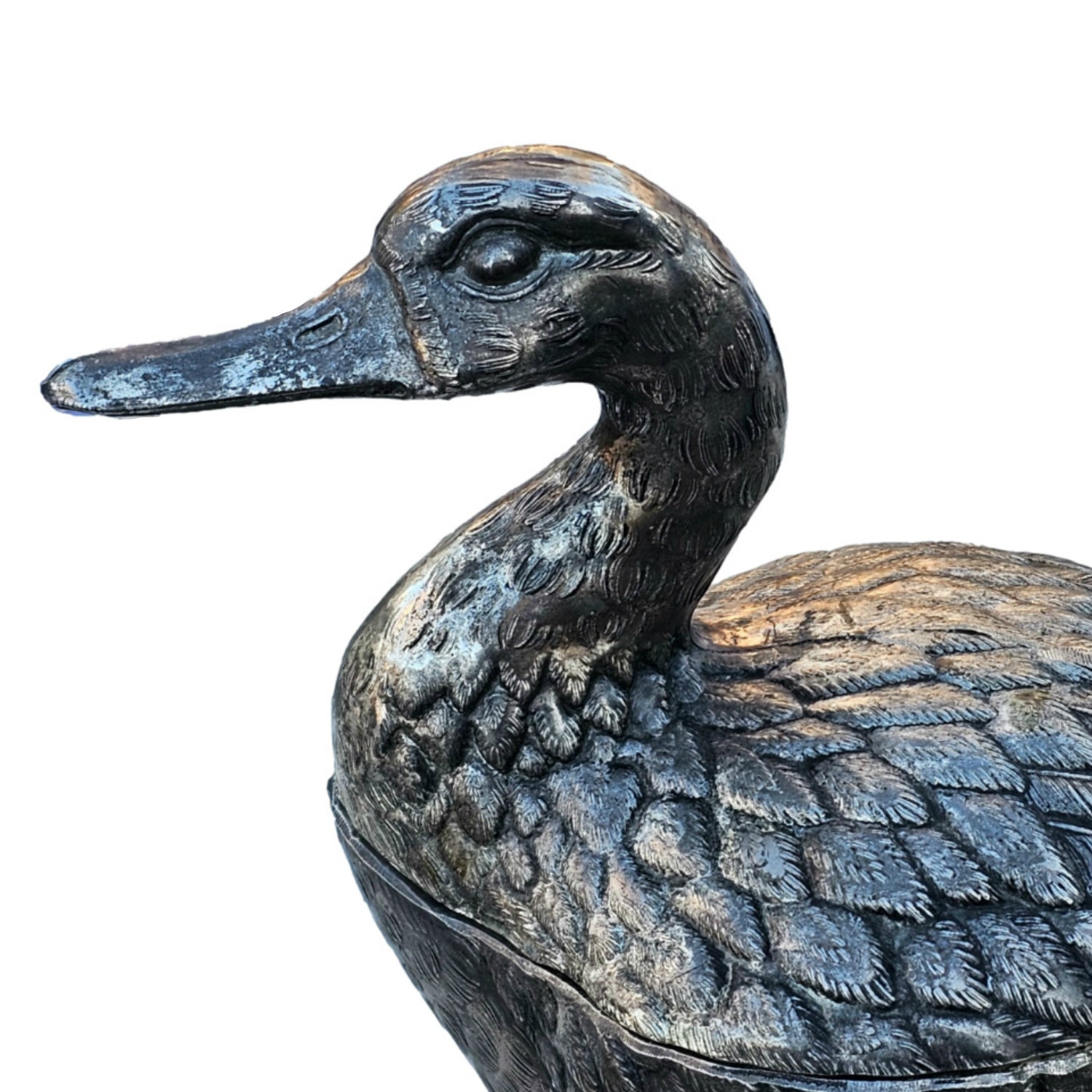 Mauro Manetti Signed Duck Ice Bucket, Silver Plated, Italy, Circa 1960s