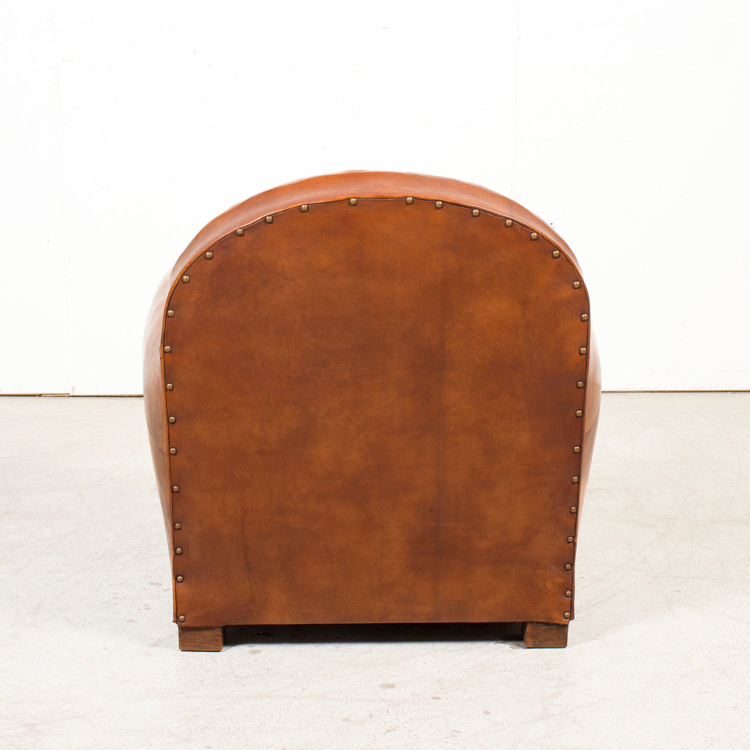 Pair of French Art Deco Period Cognac Leather Club Chairs