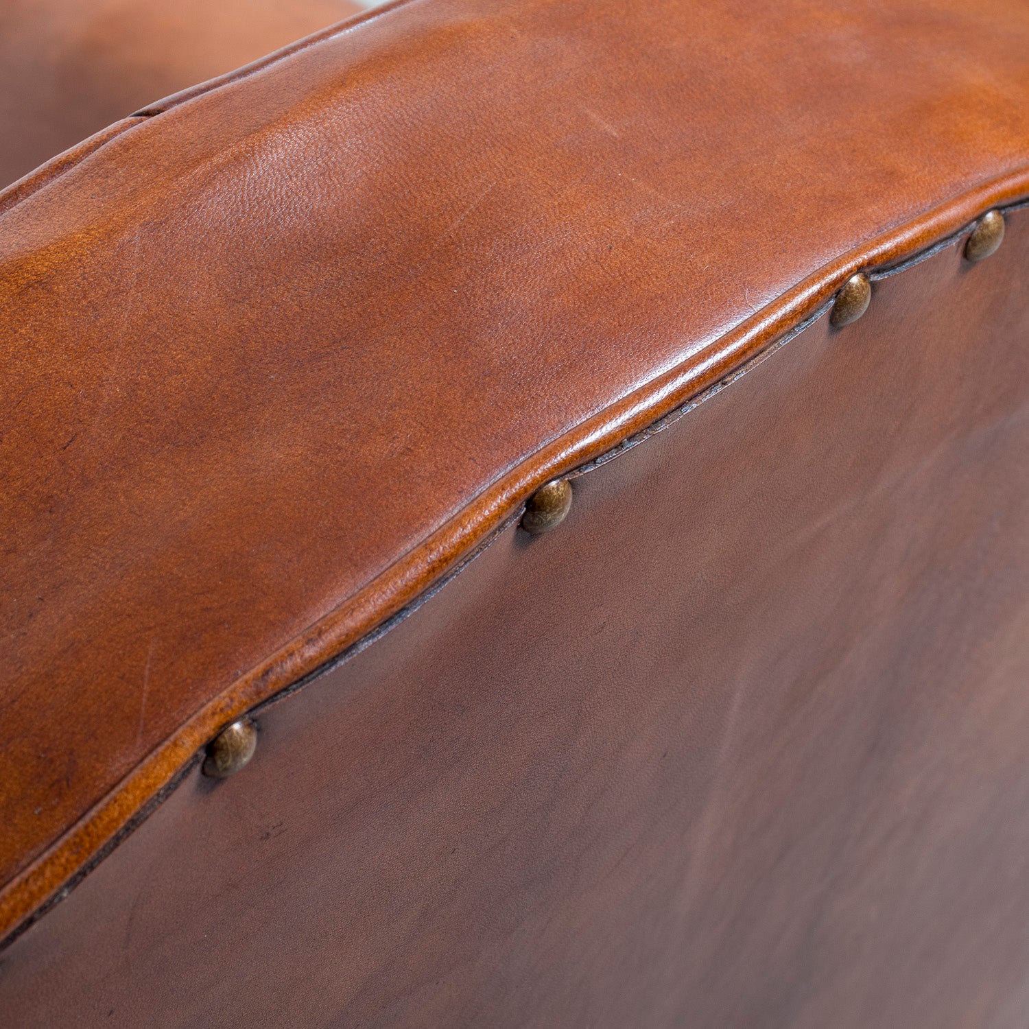 Pair of French Art Deco Period Cognac Leather Club Chairs